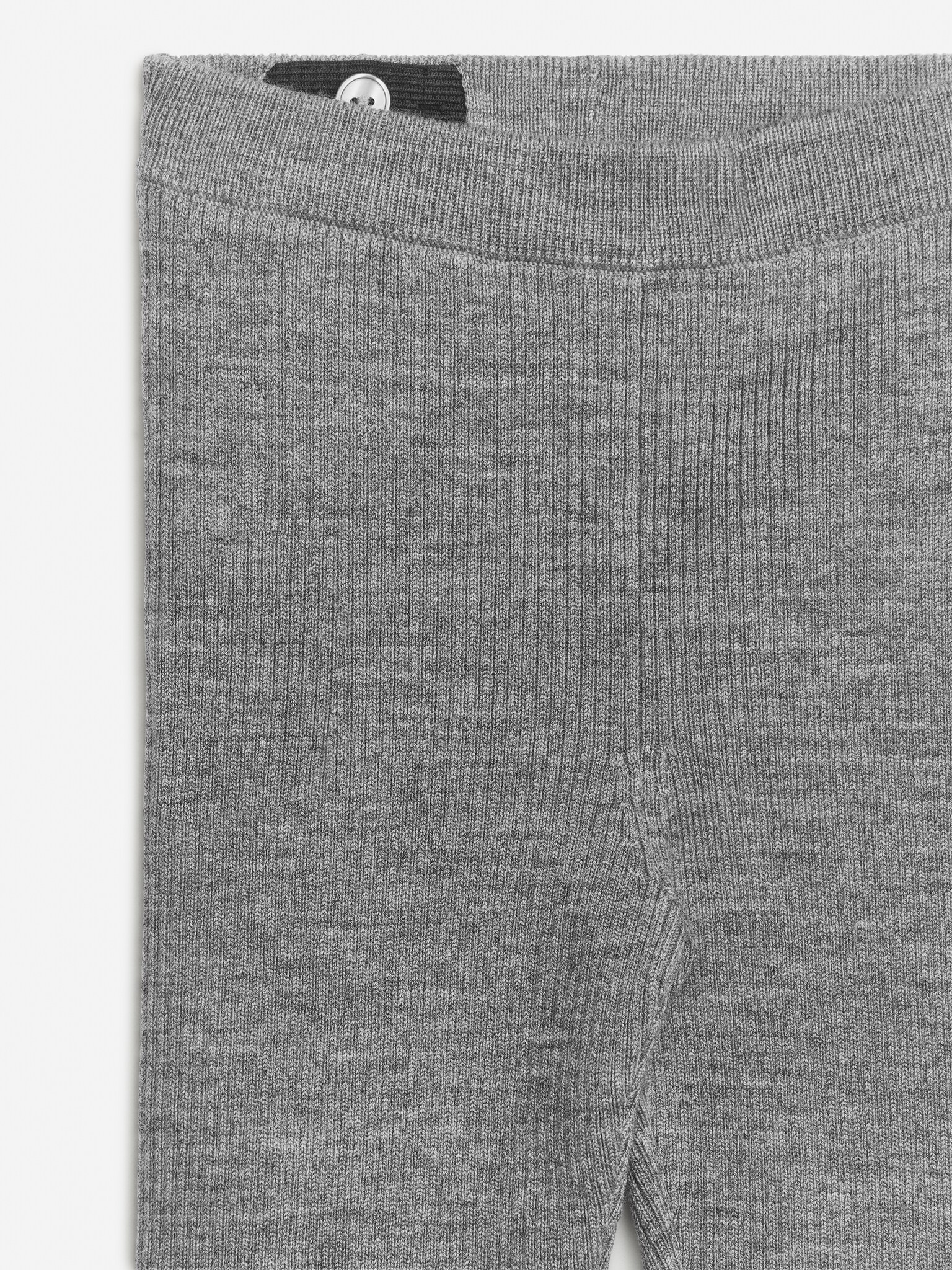 Wool-Blend Rib Leggings - Grey Melange/Black - 6