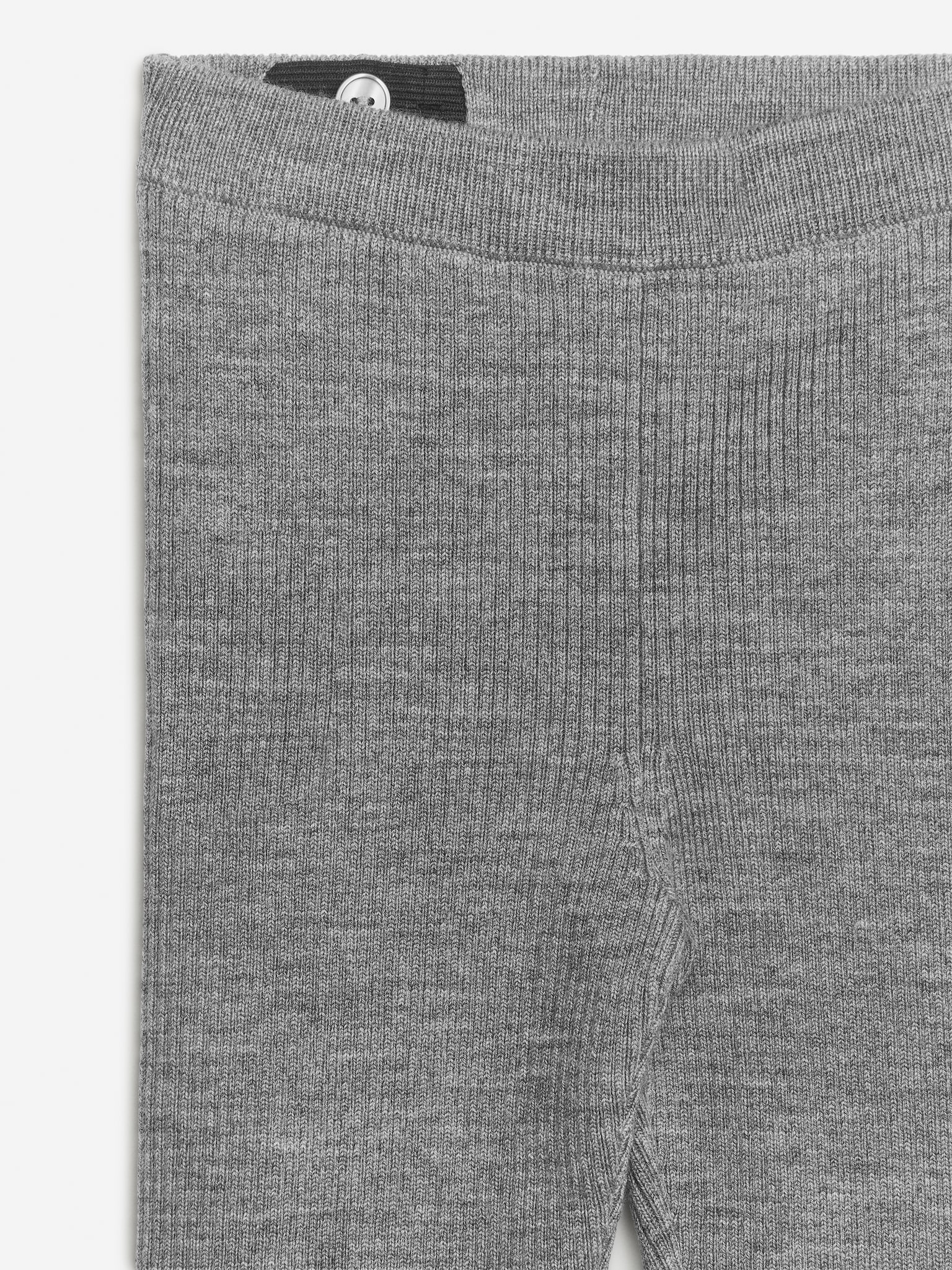 Leggings côtelés en laine mélangée - Gris chiné/Noir - 6