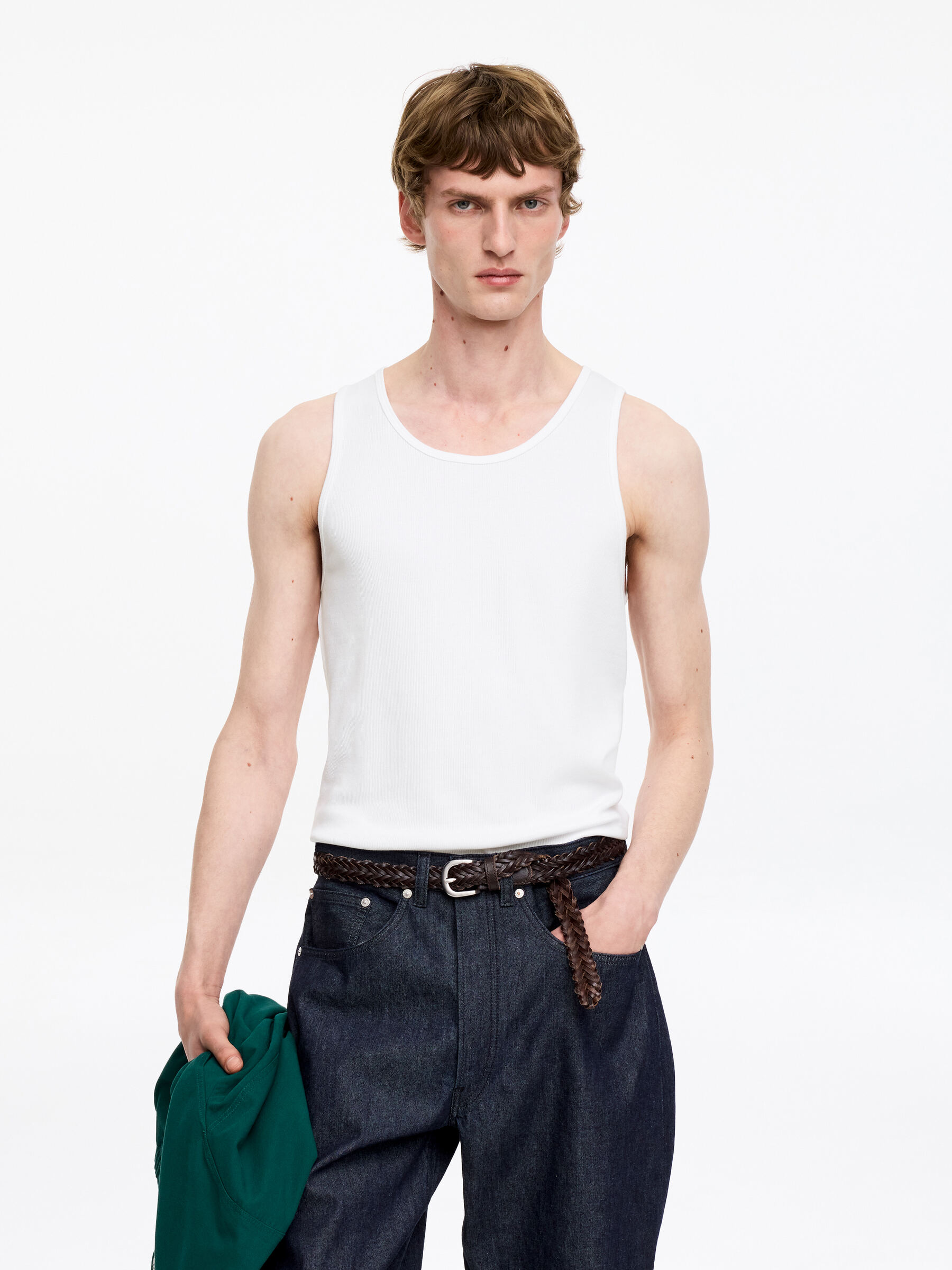 Débardeur côtelé - Blanc - Regular fit - Homme - StillMedia/Lookbook - 13