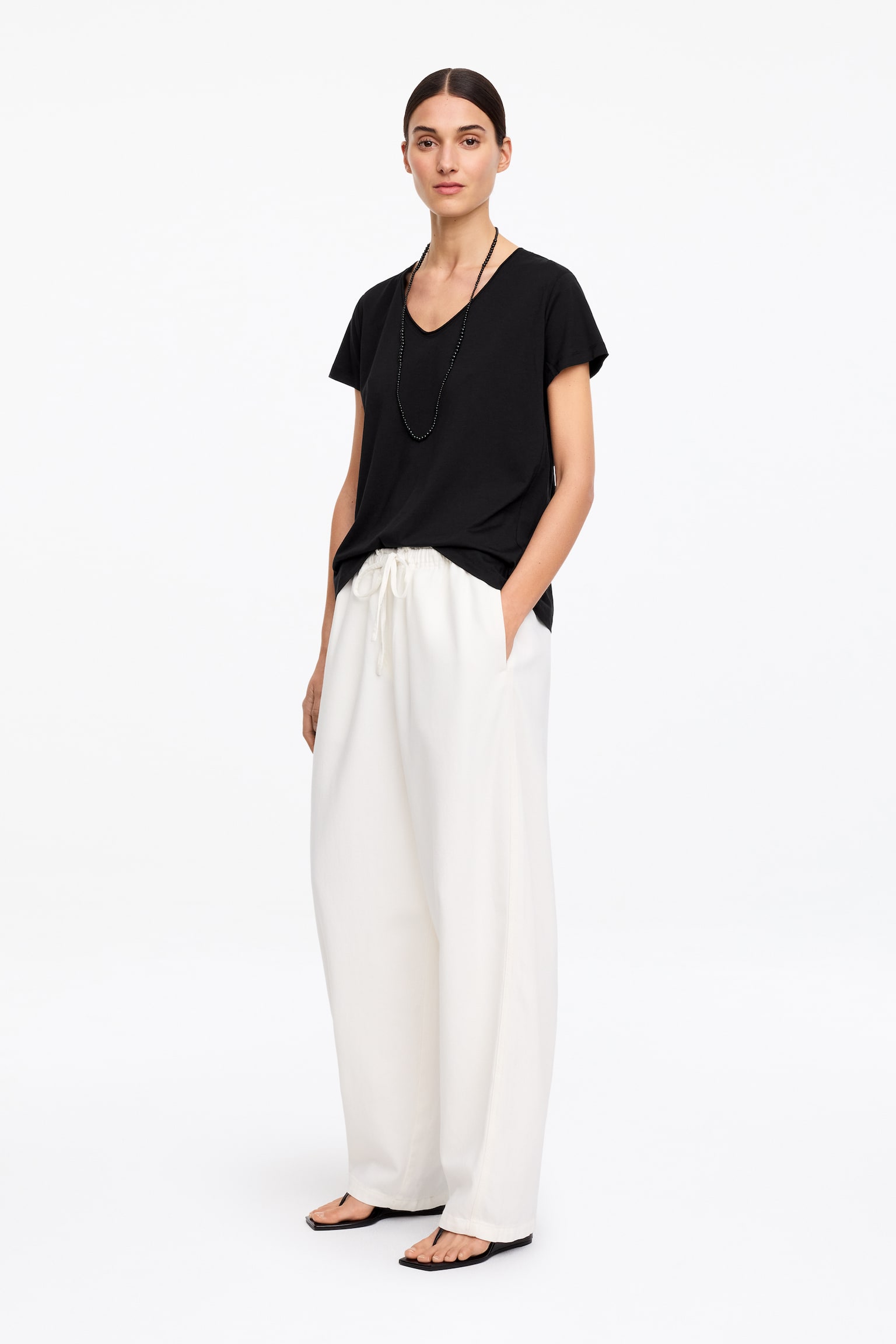 Camiseta de cuello redondo - Negro/Topo/Blanco - 4