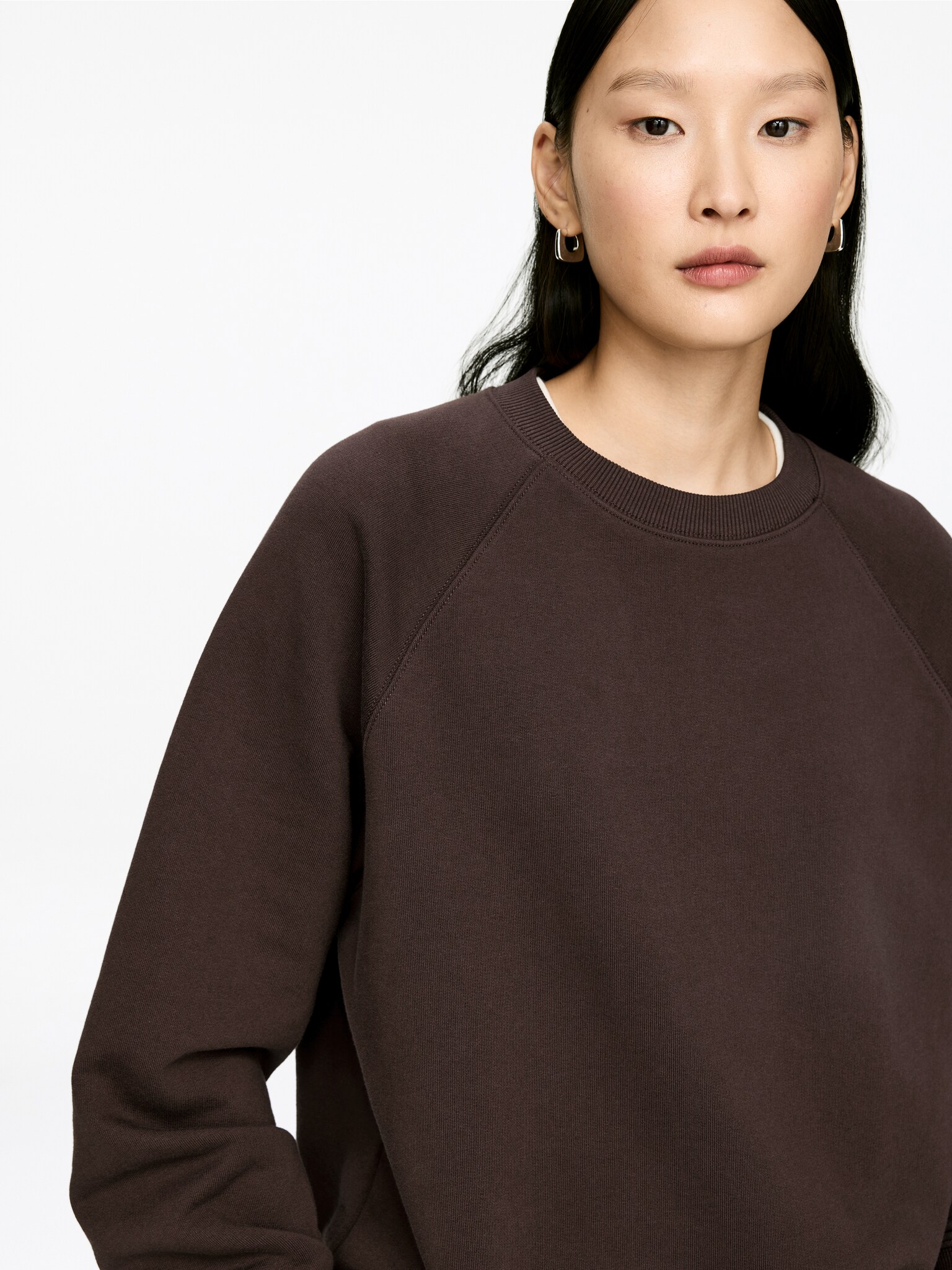 Sweat en éponge - Marron foncé/Beige poudré/Noir/Gris chiné/Bleu foncé/Vert/Bleu - 4
