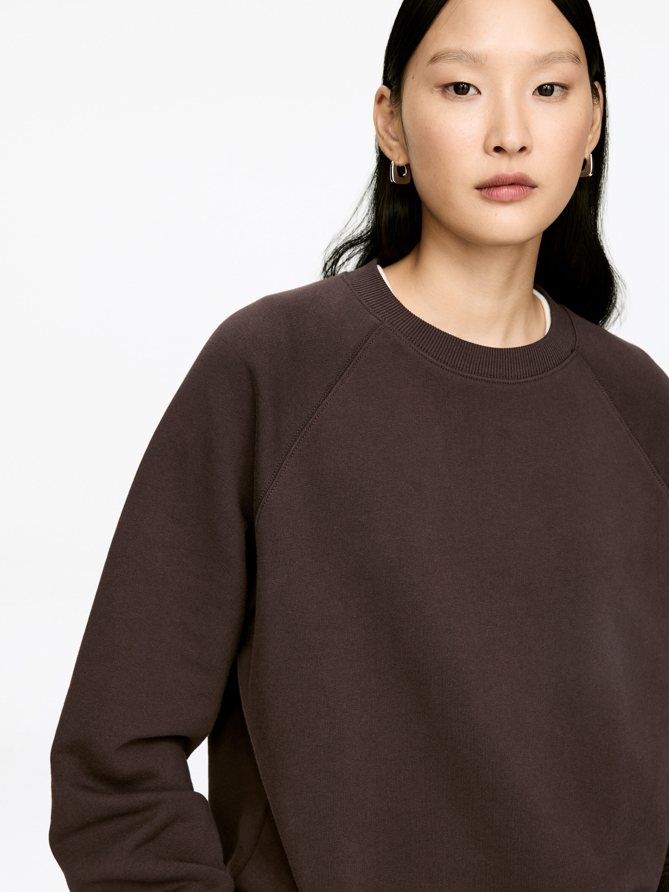 Terry Sweatshirt - Dark Brown - Regular fit - Women - StillMedia/Lookbook - 5