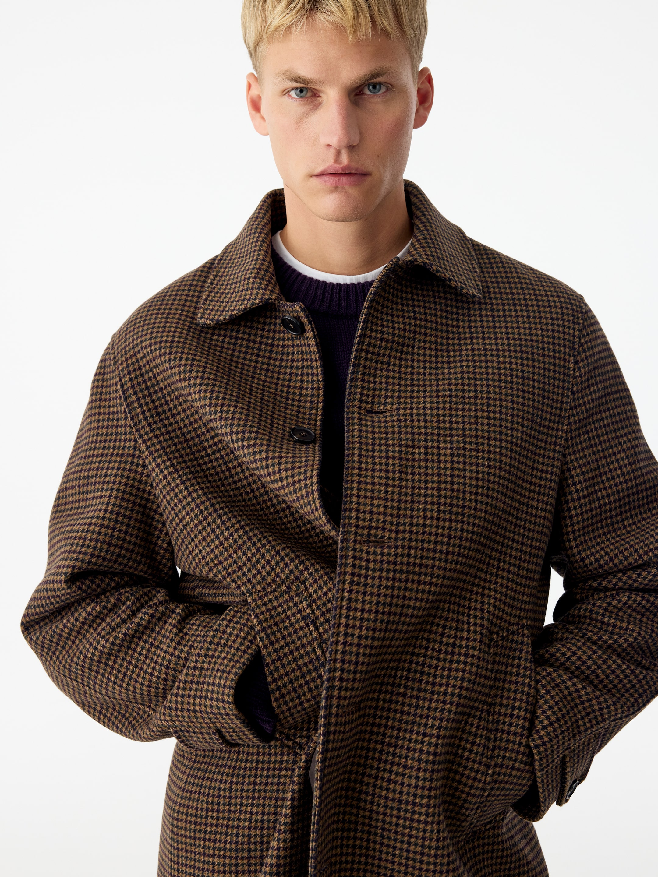 Karierter Melton-Mantel - Braun/Karos - Regular Fit - men - StillMedia/Lookbook - 3
