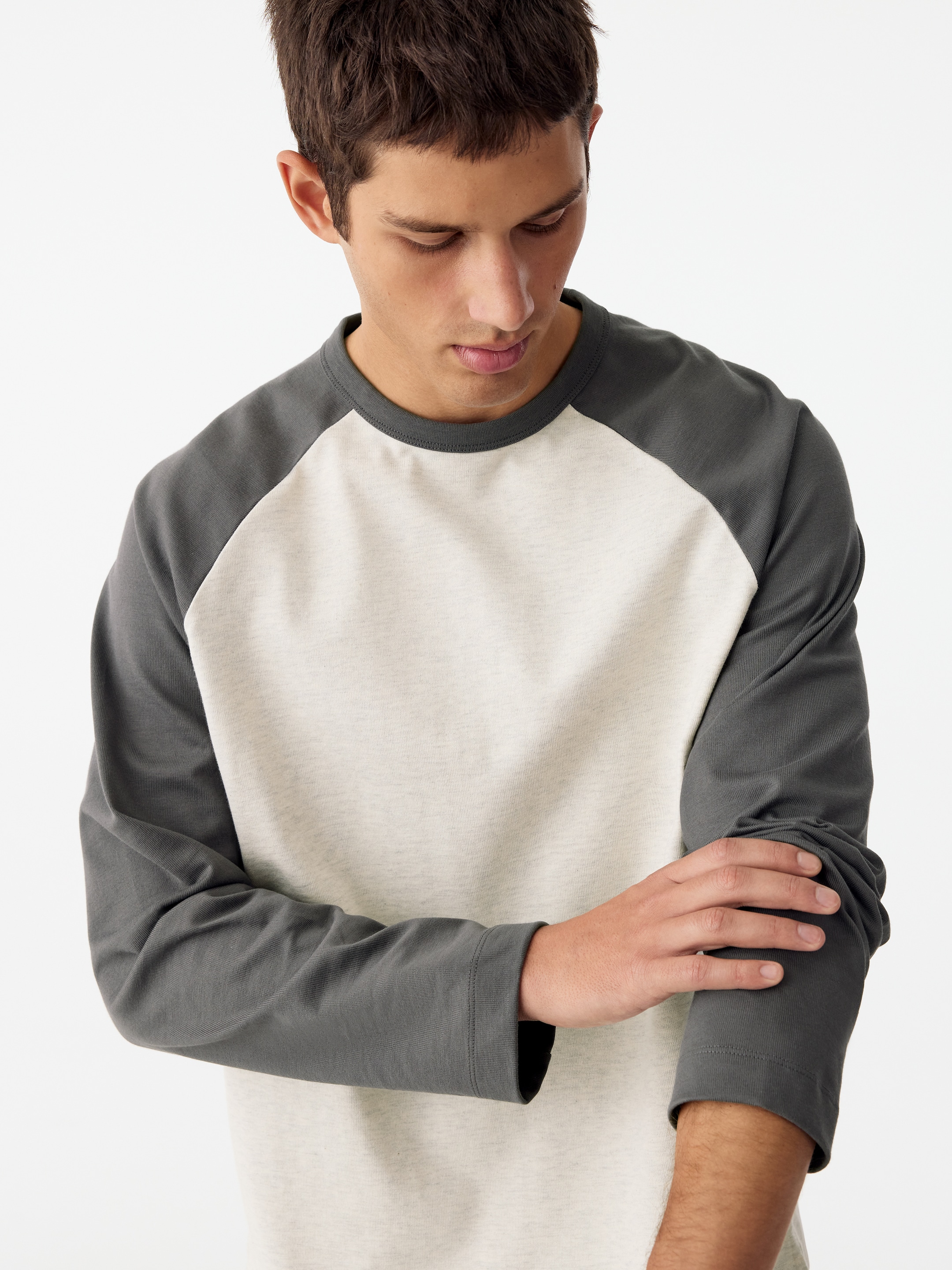T-shirt stile baseball - Bianco sporco/Grigio - Regular fit - men - StillMedia/Lookbook - 2