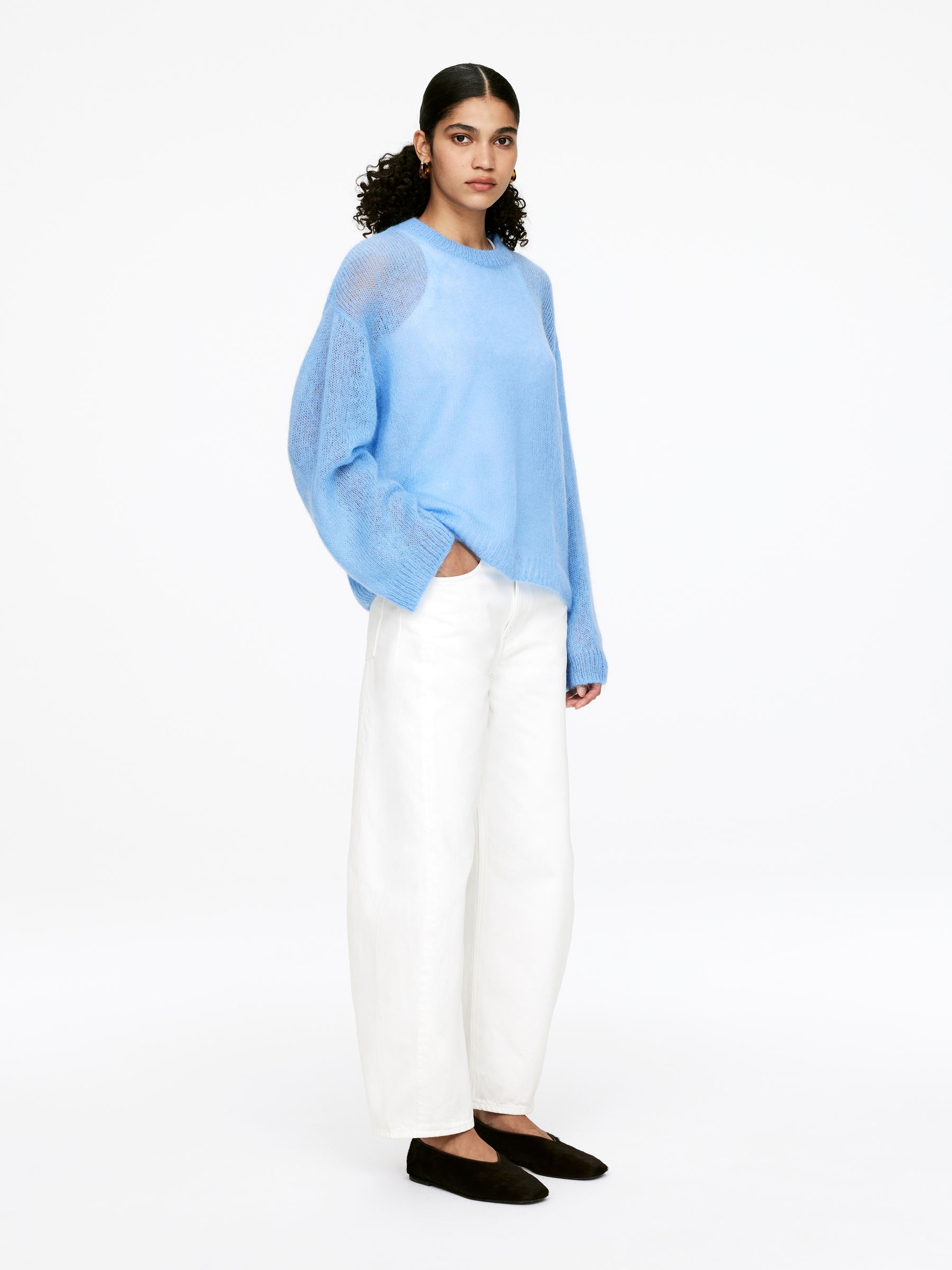 Wool-Mohair Blend Jumper - Blue - Relaxed fit - Women - StillMedia/Lookbook - 3