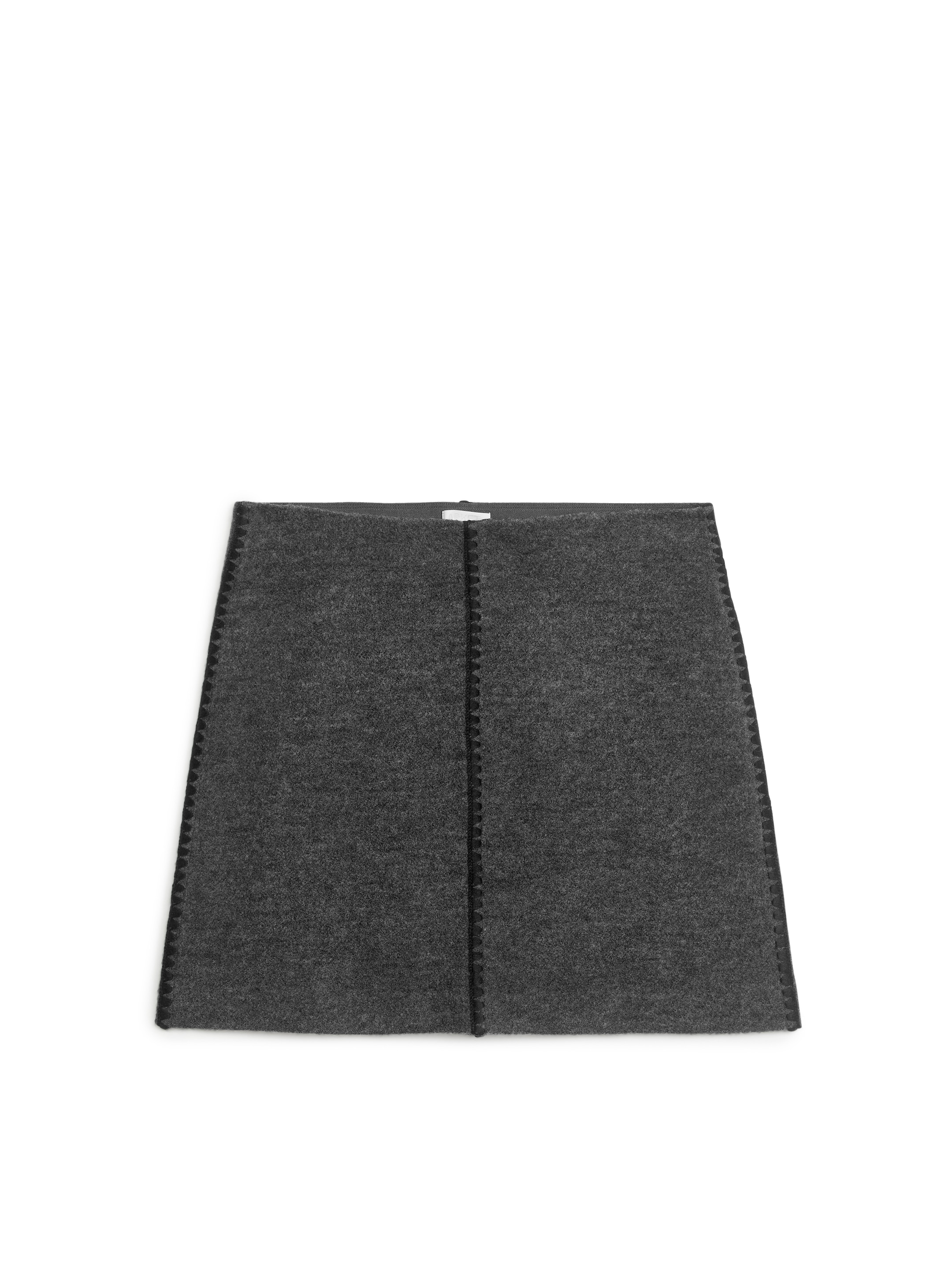 Minikjol i valkad ull - Gråmelerad - Regular fit - Women - StillMedia/DescriptiveStillLife - 1