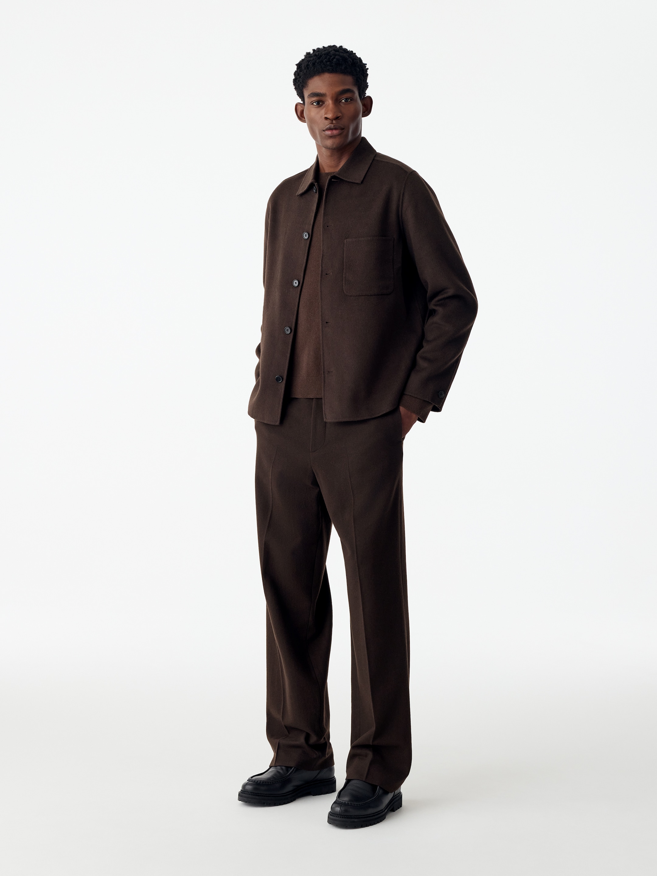 Doubleface-Overshirt aus Wollmischung - Braun - Regular Fit - men - StillMedia/Lookbook - 2