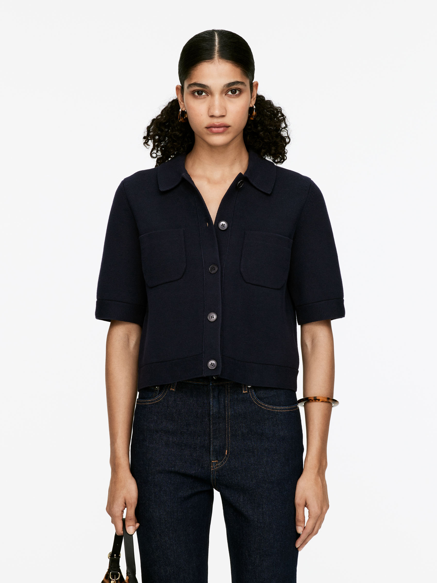 Short-Sleeve Cardigan-#0A041F-15973