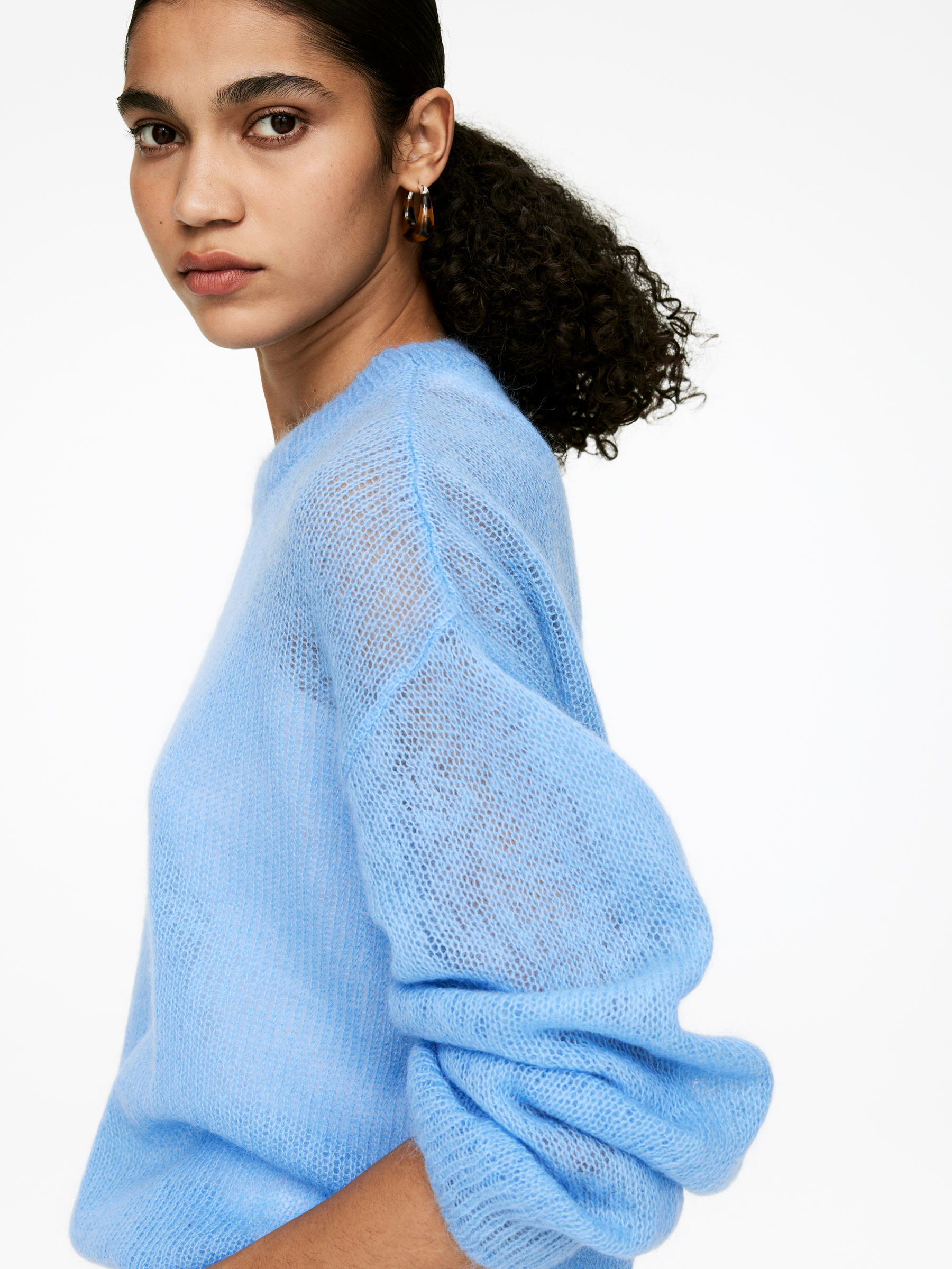 Wool-Mohair Blend Jumper - Blue - Relaxed fit - Women - StillMedia/Lookbook - 6