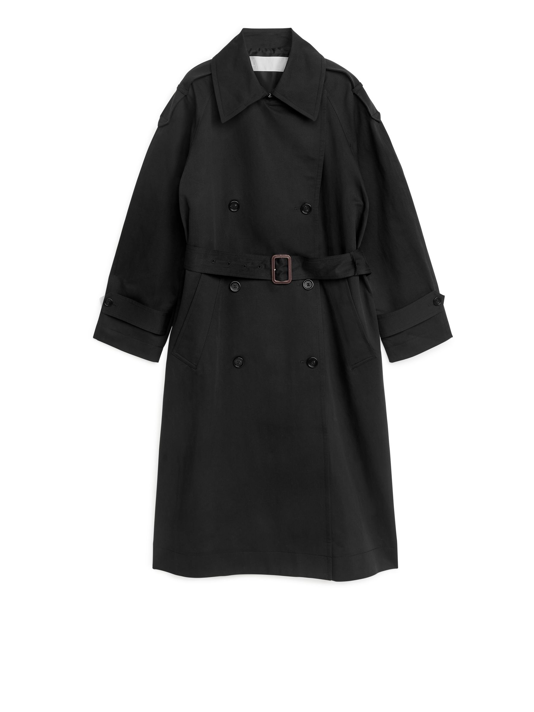 Leinen-Baumwoll-Trenchcoat - Schwarz - Regular Fit - Damen - StillMedia/DescriptiveStillLife - 3