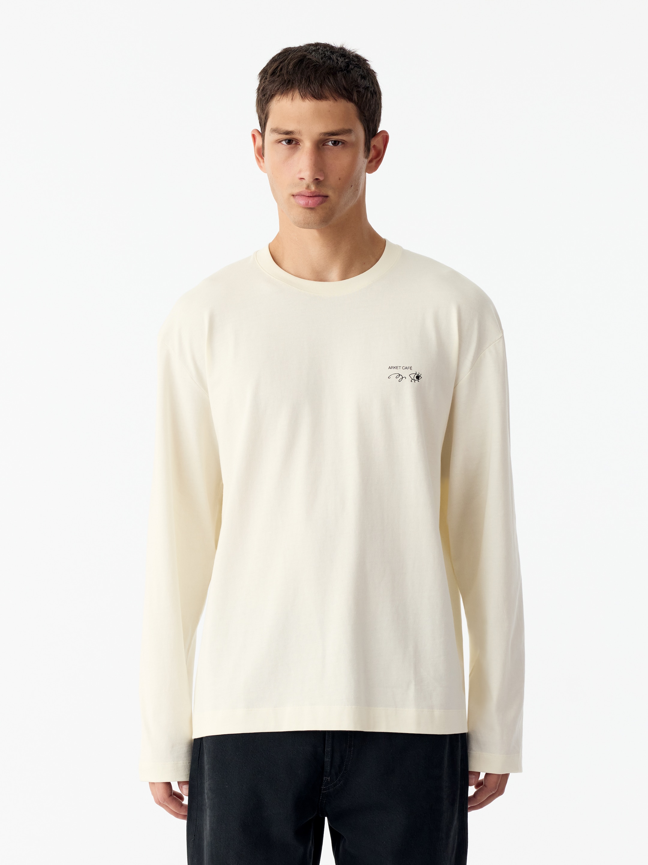 Camiseta de manga larga ARKET CAFÉ-White-12765