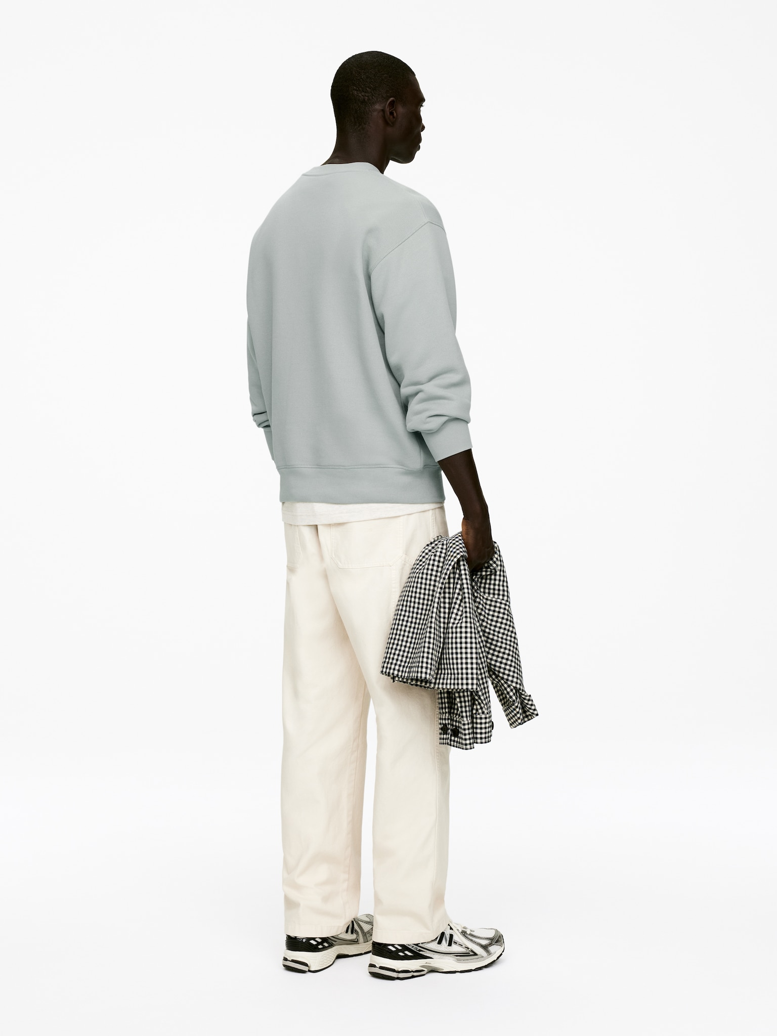 Sudadera loose fit - Menta empolvado/Gris jaspeado - 3