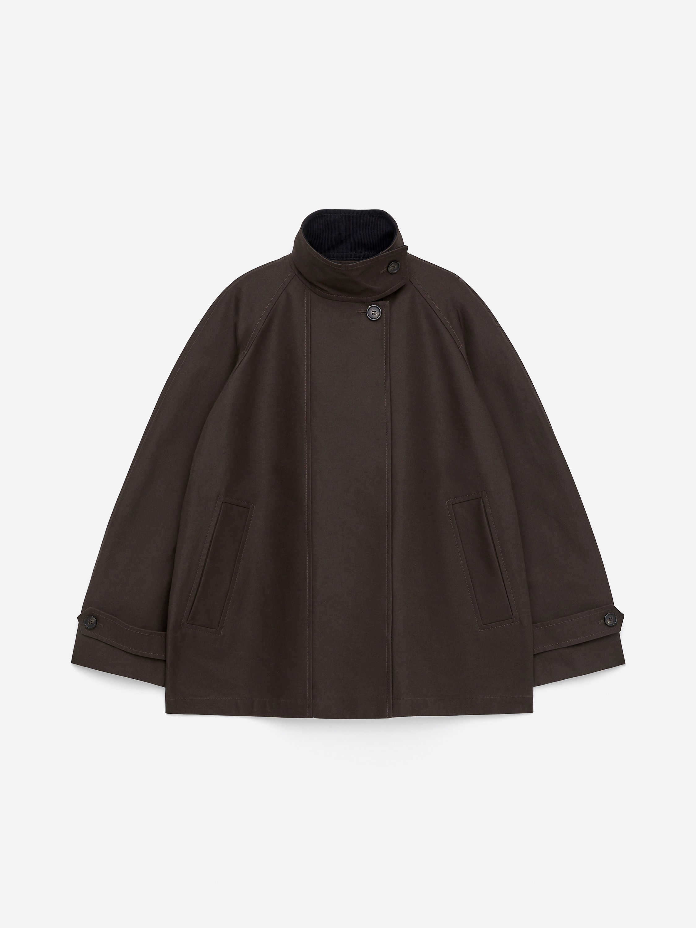 Giacca in cotone con fodera - Marrone scuro/Beige scuro