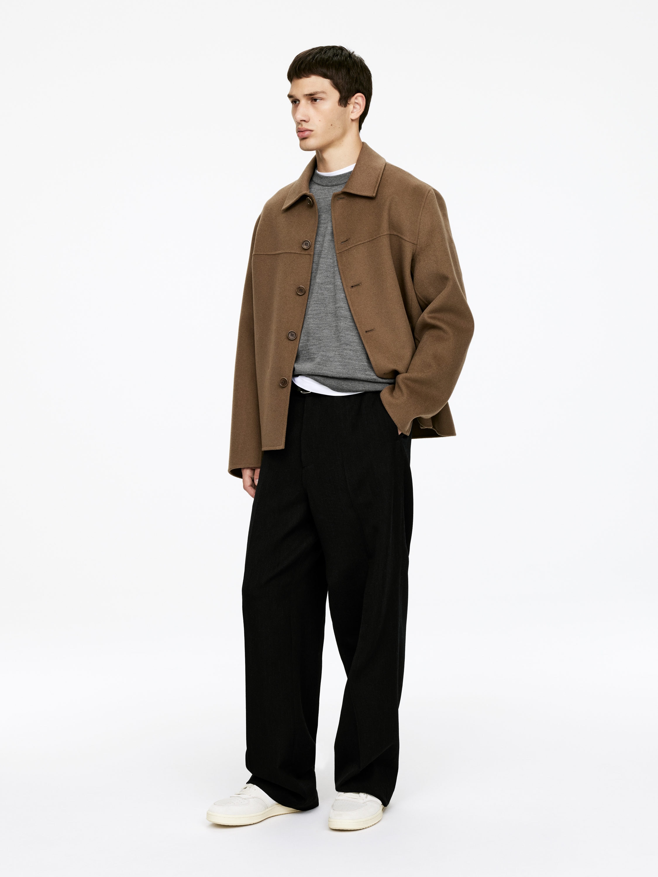 Fine Knit Merino Jumper - Grey Melange - Regular fit - Men - StillMedia/Lookbook - 15
