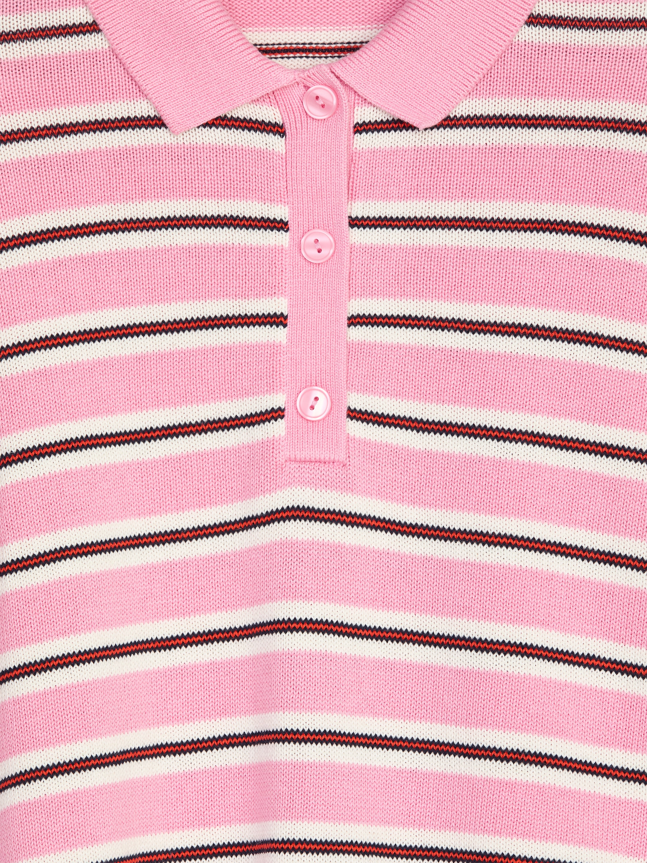 Striped Polo Jumper - Pink/Striped - Regular fit - children - StillMedia/DescriptiveDetail - 1