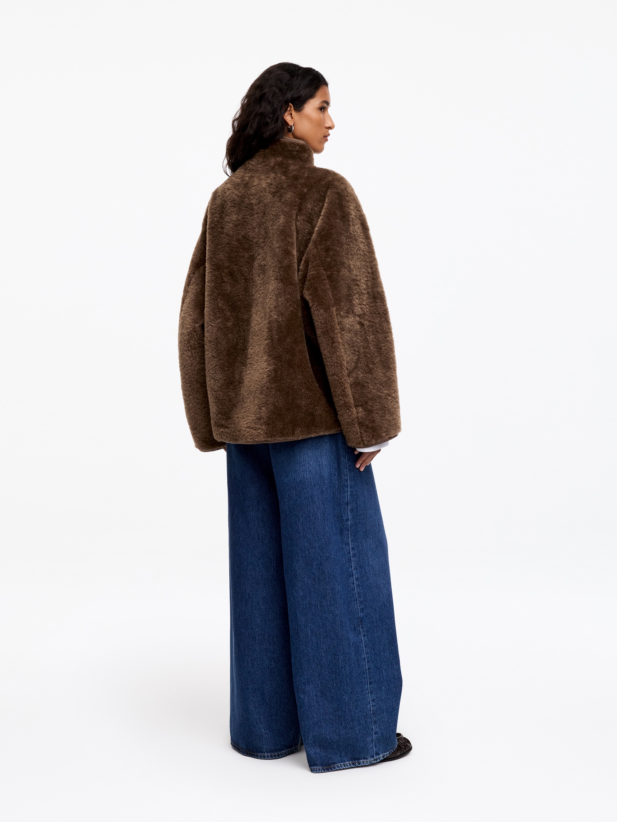 Pile Stand-Collar Jacket - Dark Mole - Regular fit - women - StillMedia/Lookbook - 6