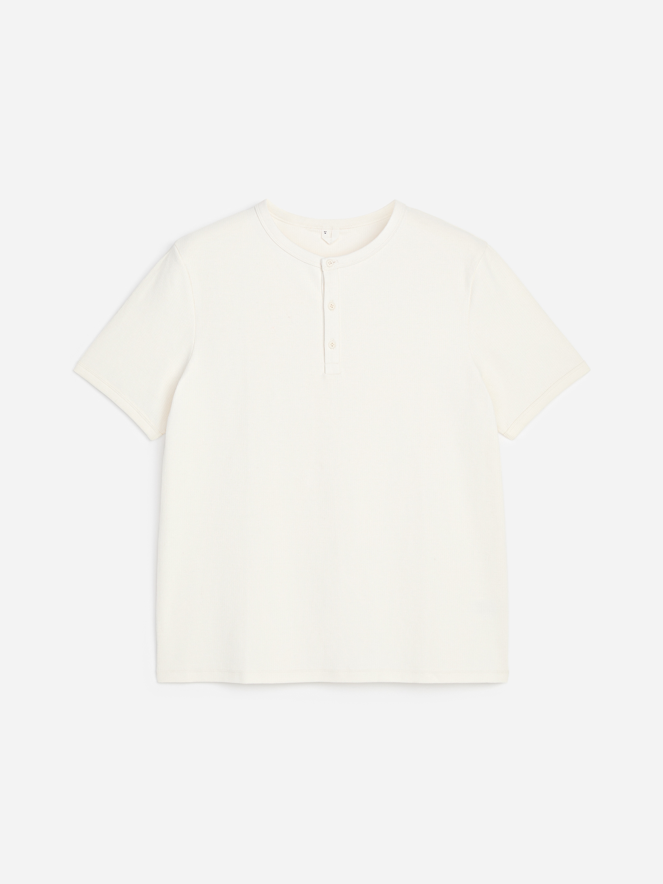 Short-Sleeve Henley Shirt-#F4F3E9-19824