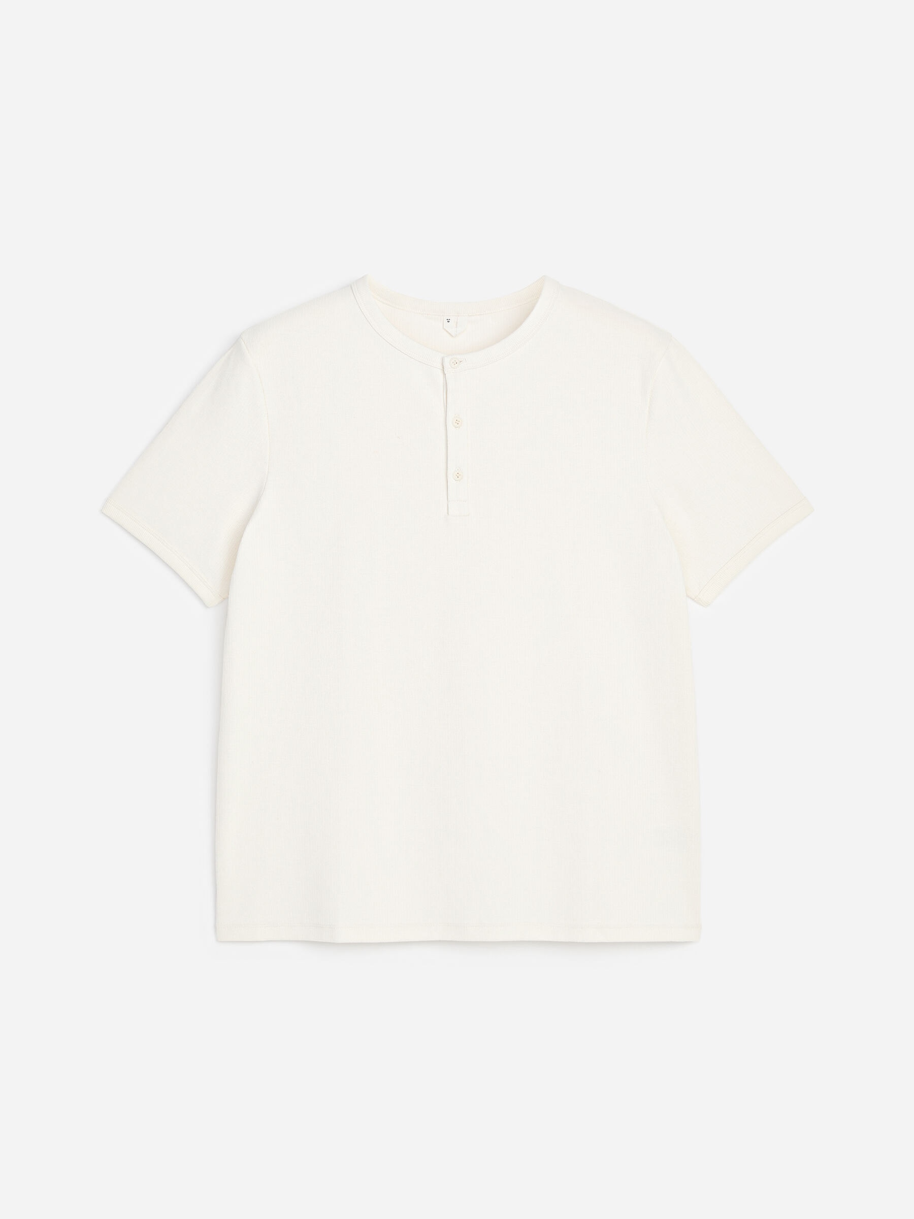 Short-Sleeve Henley Shirt-#F4F3E9-19824