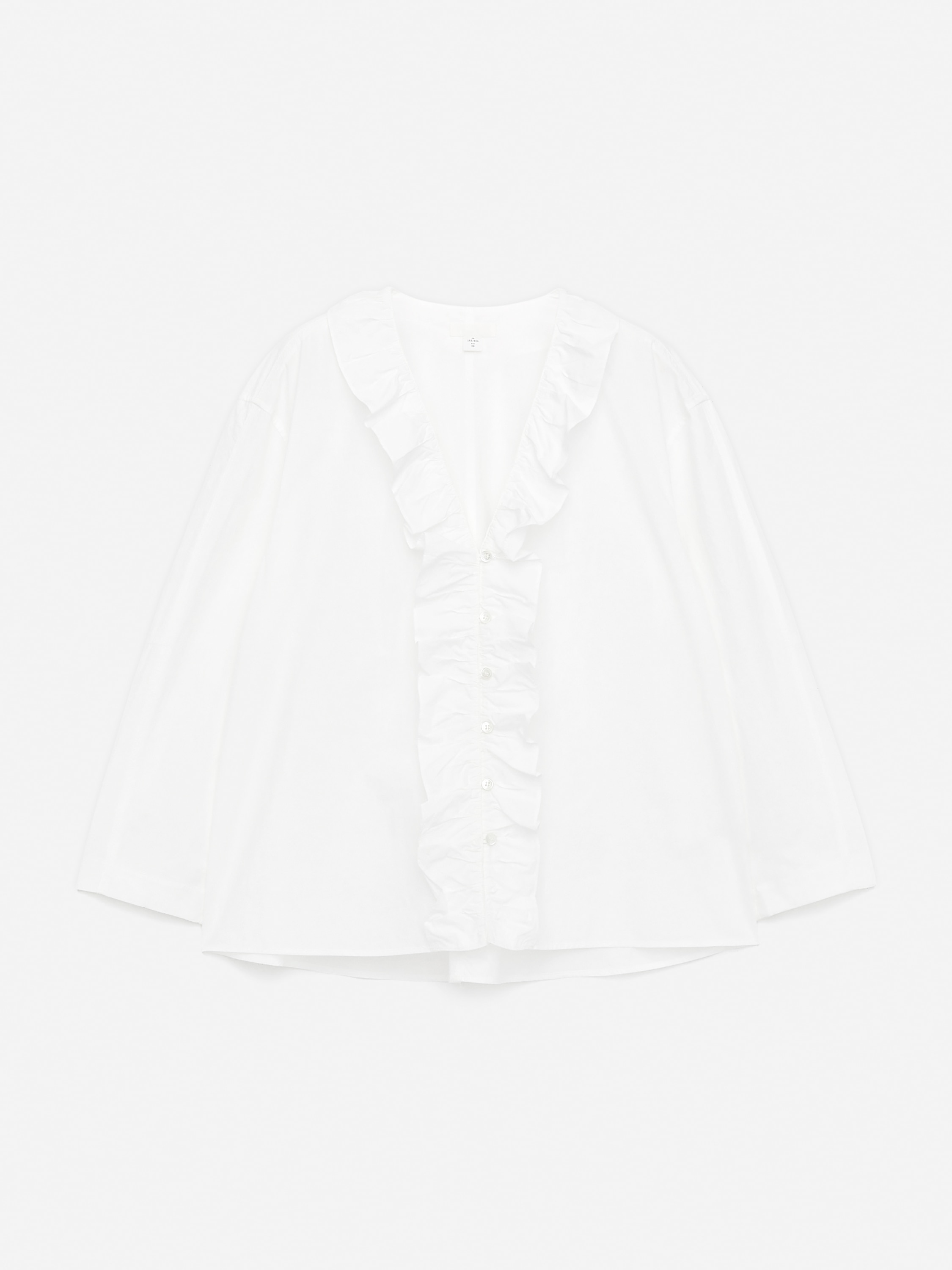 Frill Blouse - White/Bright Orange