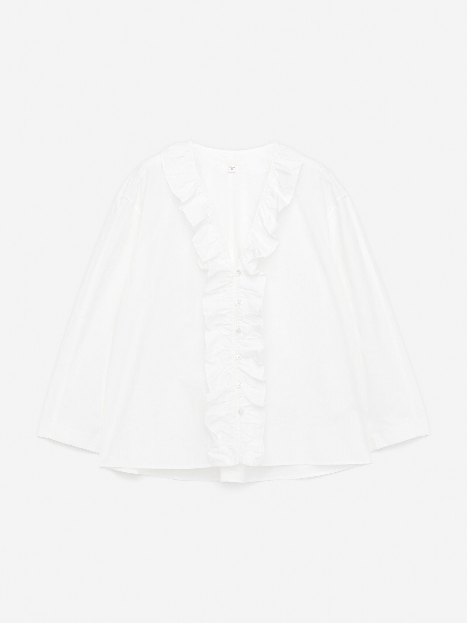 Frill Blouse - White/Bright Orange - 2