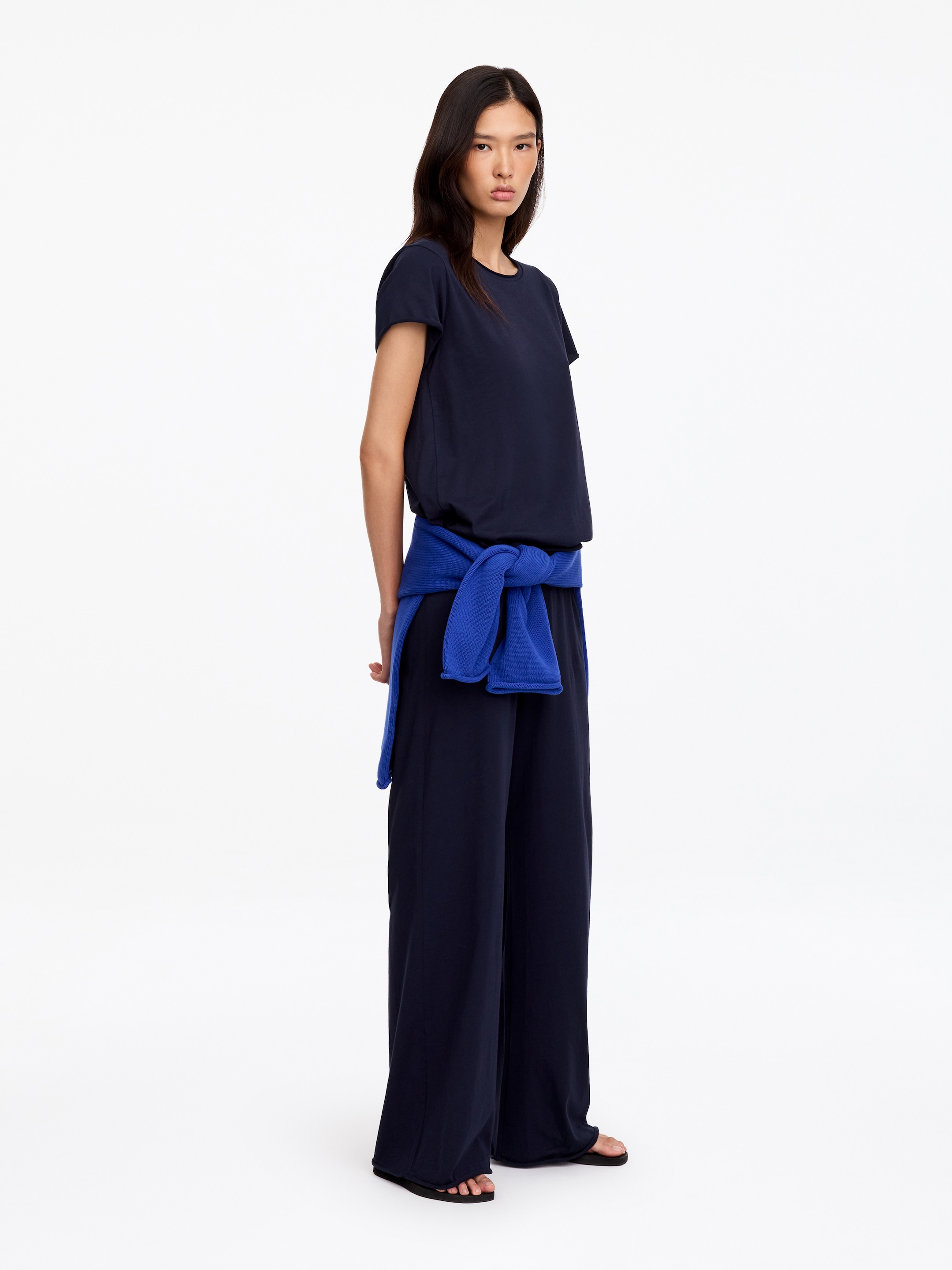 T-Shirt mit Rollkante - Navy - Loose Fit - women - StillMedia/Lookbook - 4