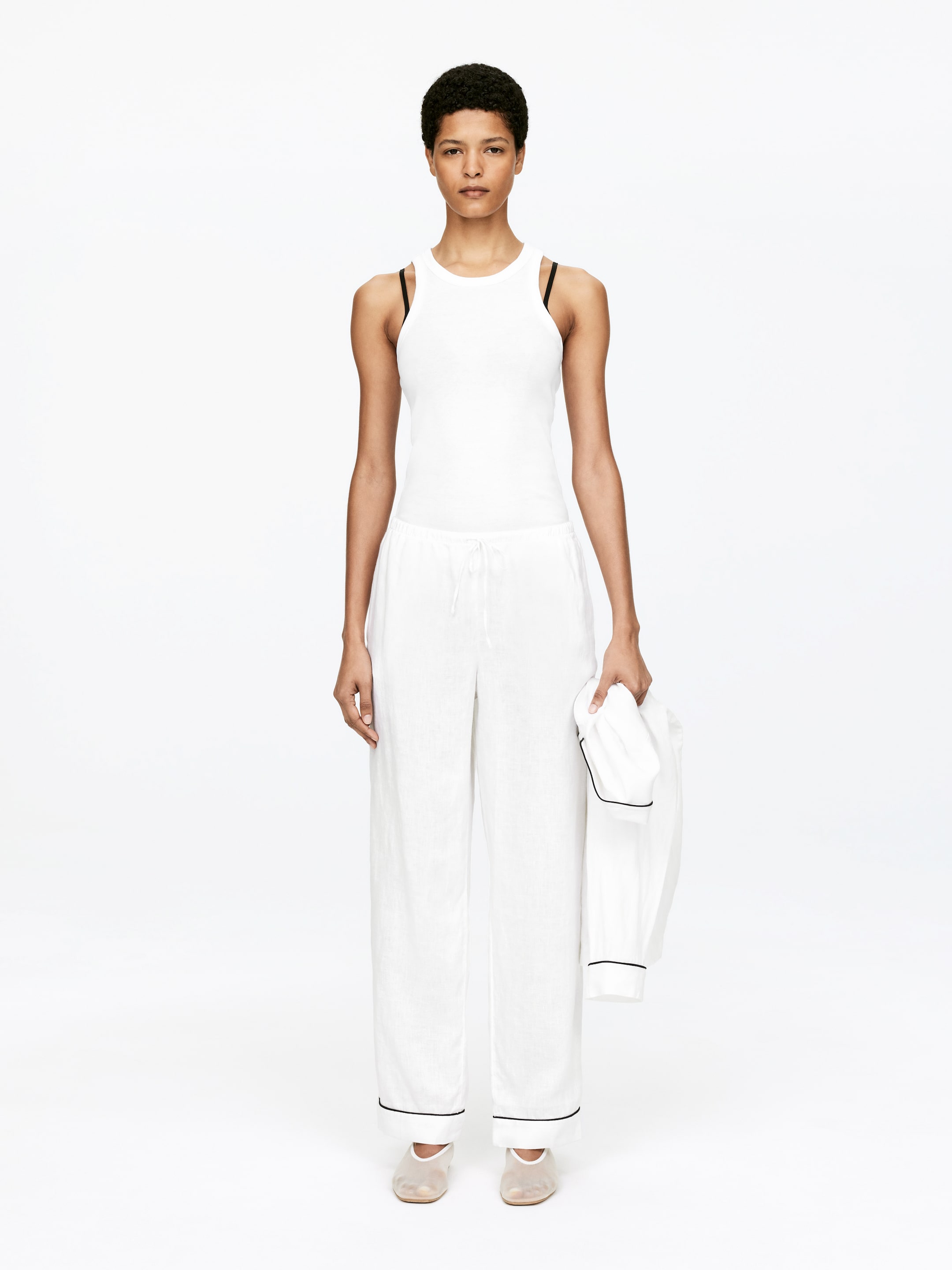 Grotere afbeelding bekijken: Linnen pyjamabroek - White - DAMES | H&M BE 1