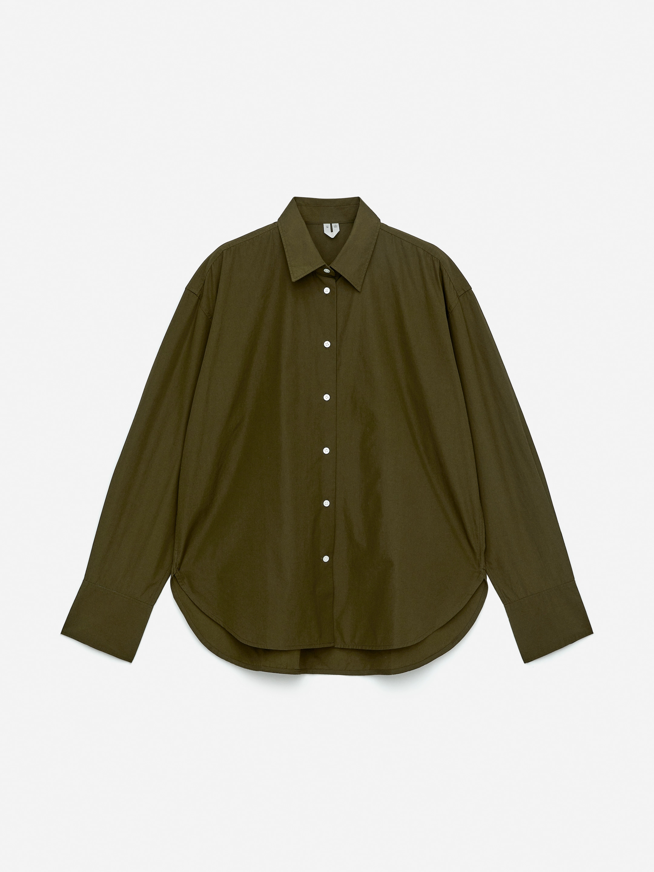 Cotton Poplin Shirt - Khaki Green - Relaxed fit - Women - StillMedia/DescriptiveStillLife - 1