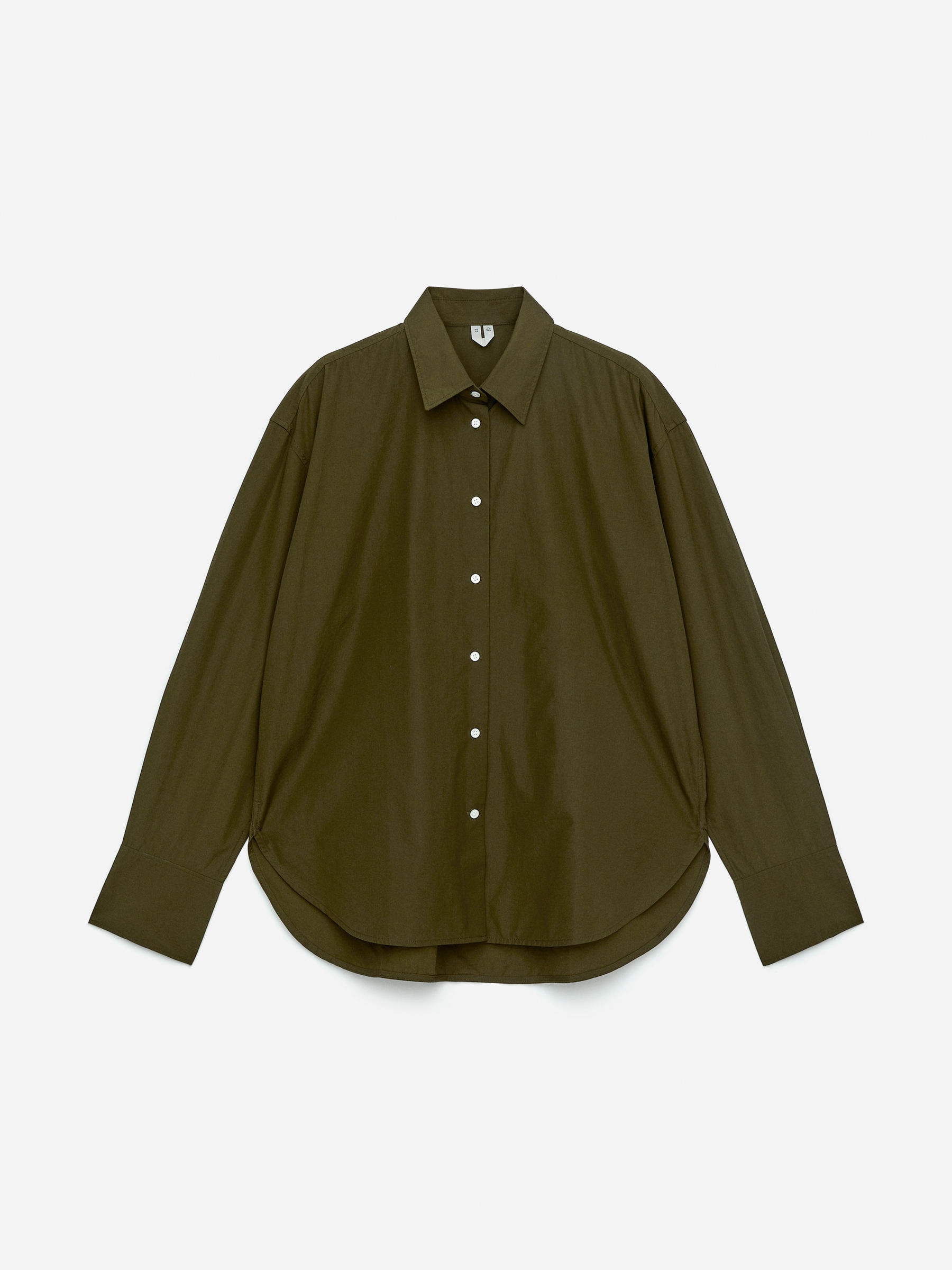 Cotton Poplin Shirt-Green-16077