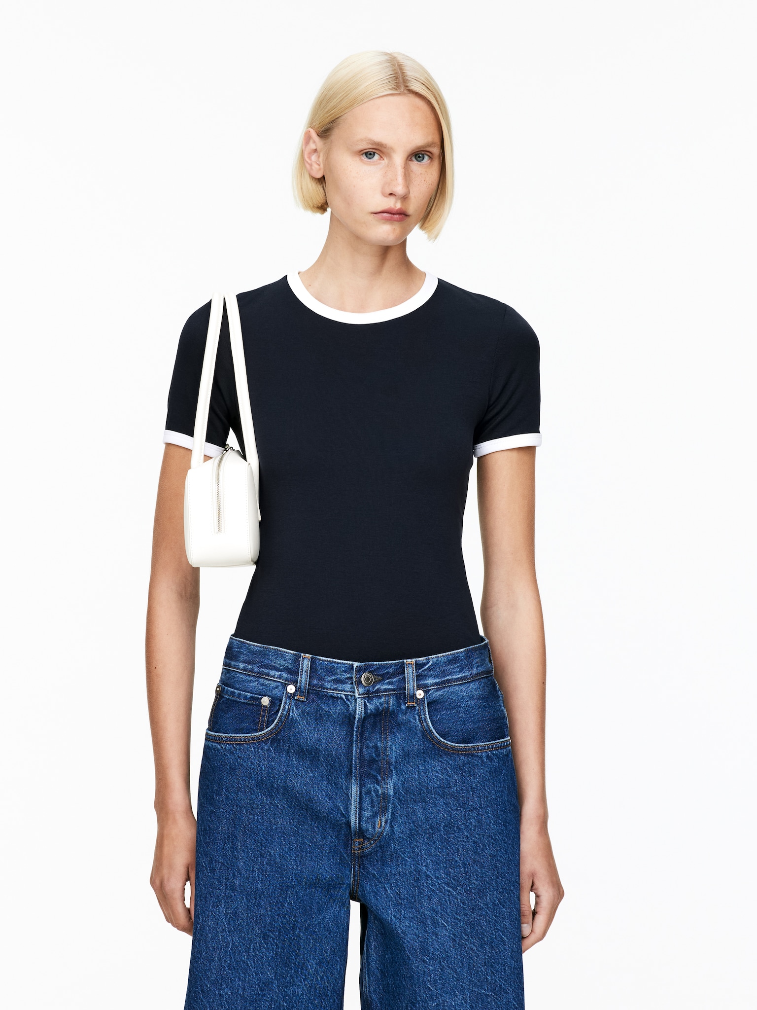 T-shirt a coste - Blu scuro/Bianco/Verde