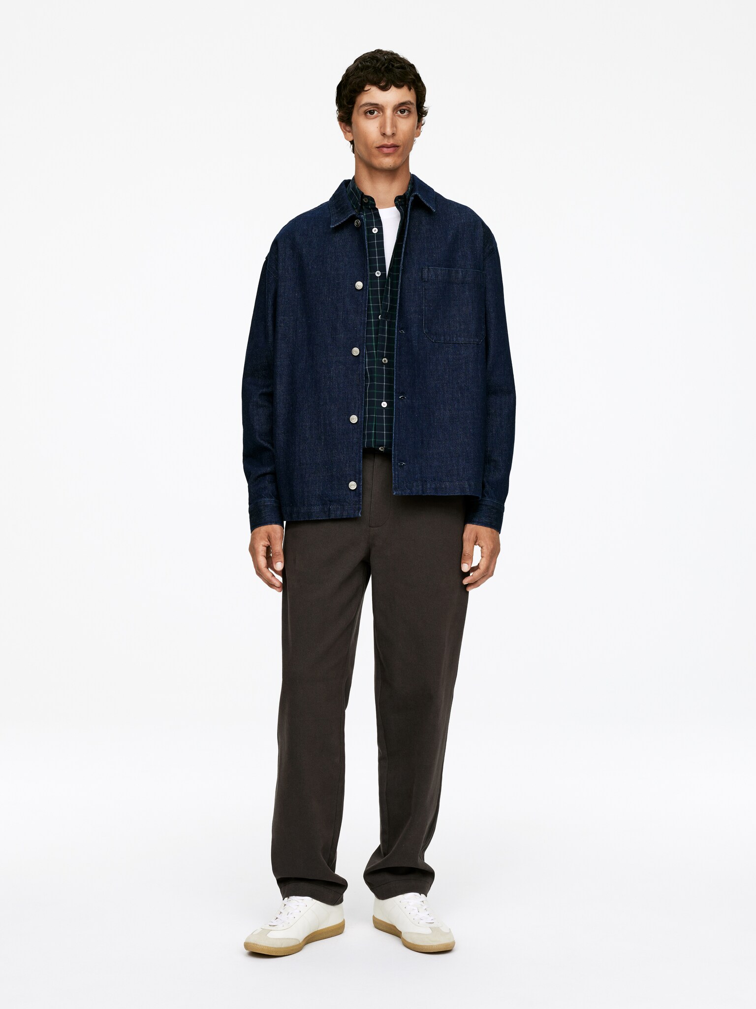 Cotton Moleskin Twill Trousers - Barna/Sötétkék