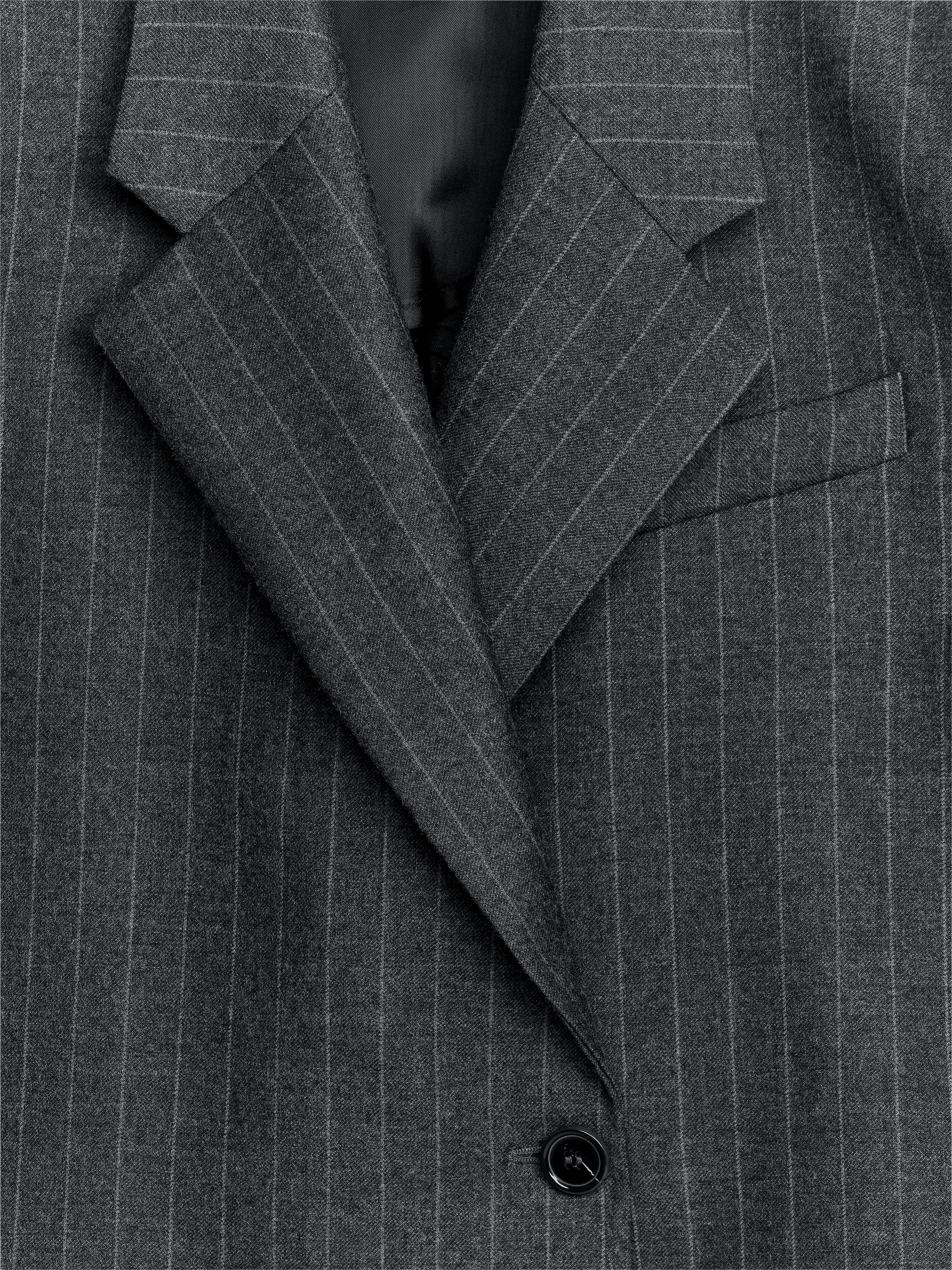 Cropped Wool Blend Blazer - Dark Grey - Regular fit - Women - StillMedia/DescriptiveDetail - 2