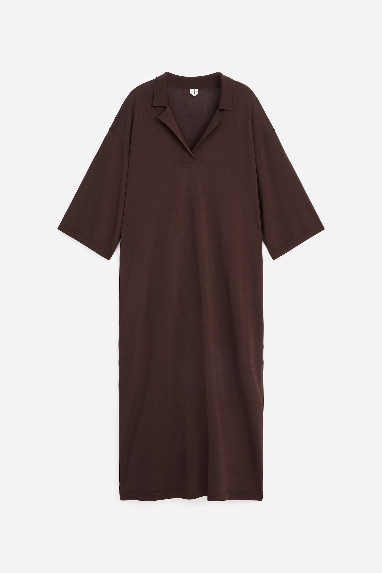 Voľné Šaty Z Jemného Úpletu - Hnedá - 2