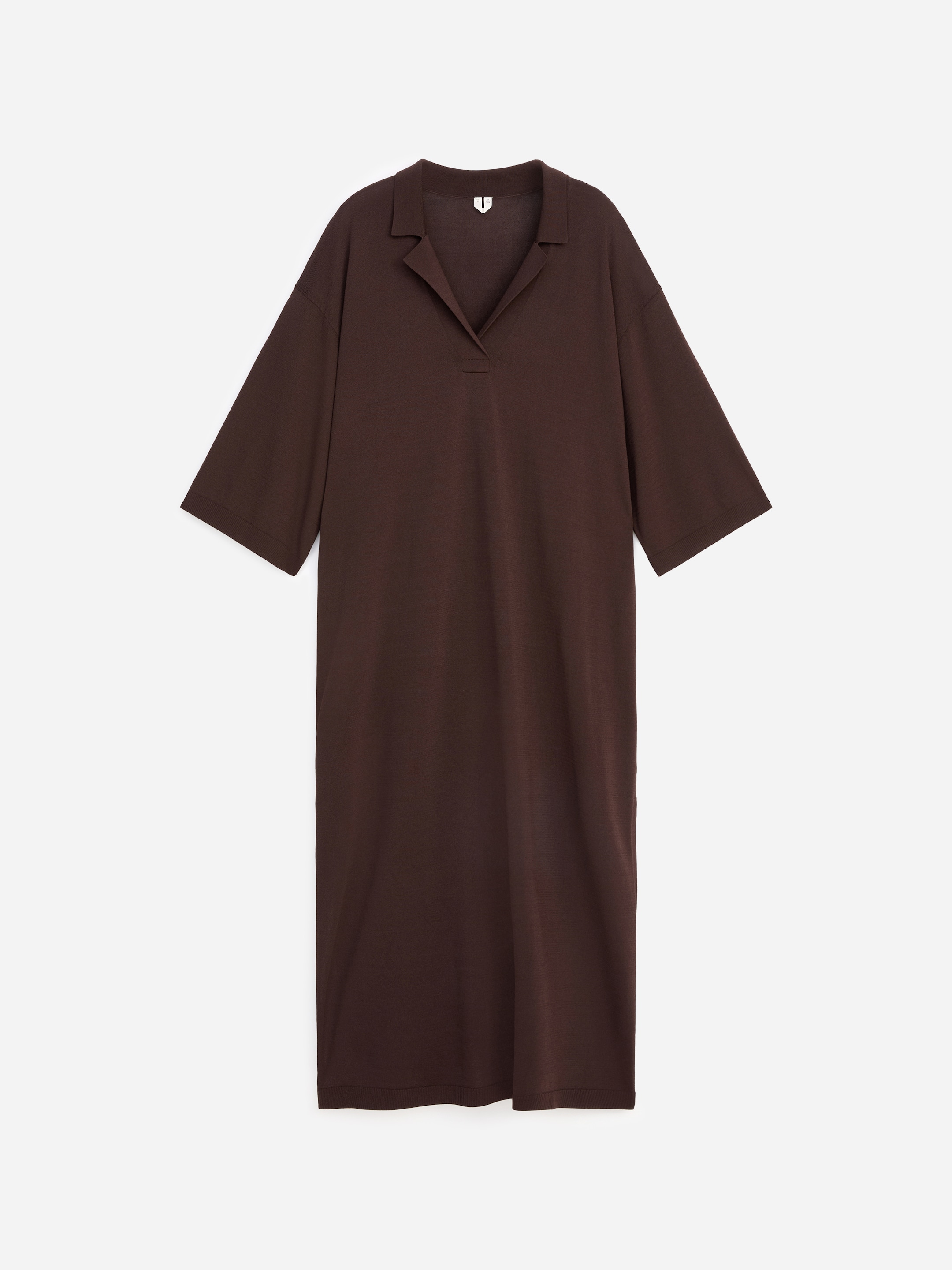 Relaxed Fine-Knit Dress-#3C2A2B-19154