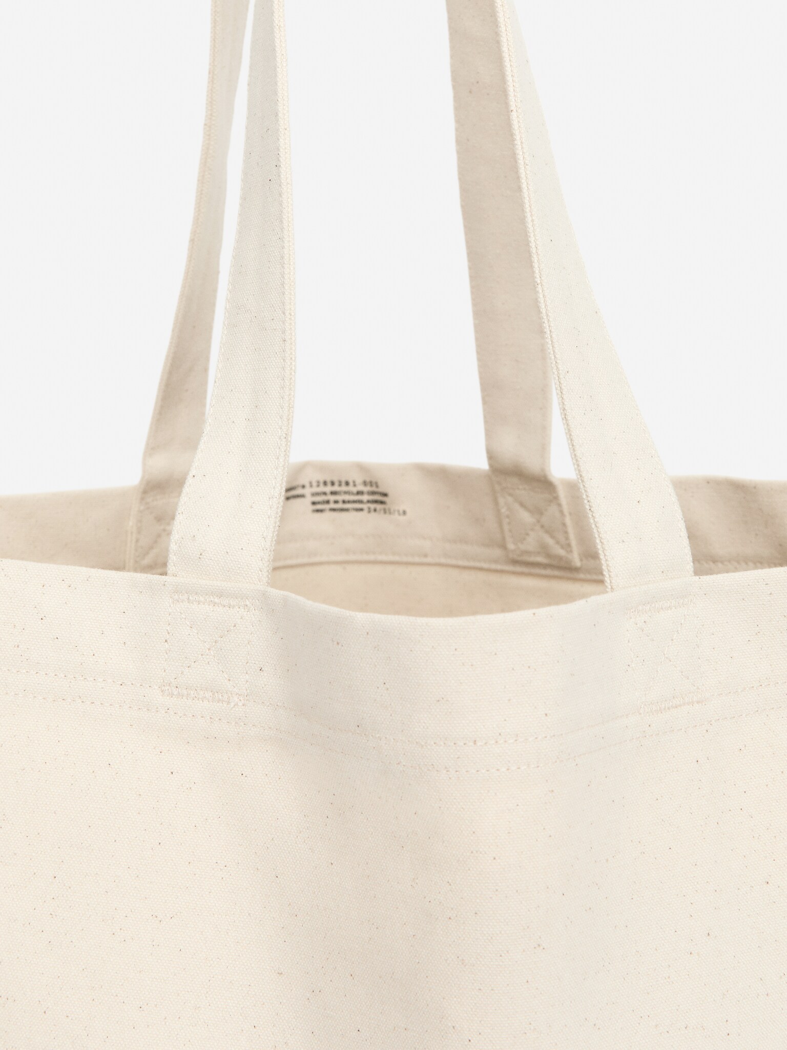 ARKET Canvas Tote - Off White/Black - 5