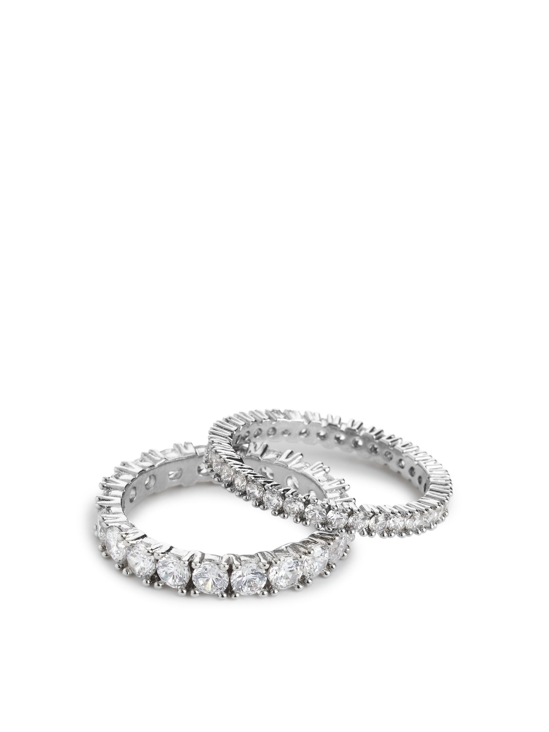 Set da 2 anelli da mignolo con strass - Argento - Women - StillMedia/DescriptiveStillLife - 1