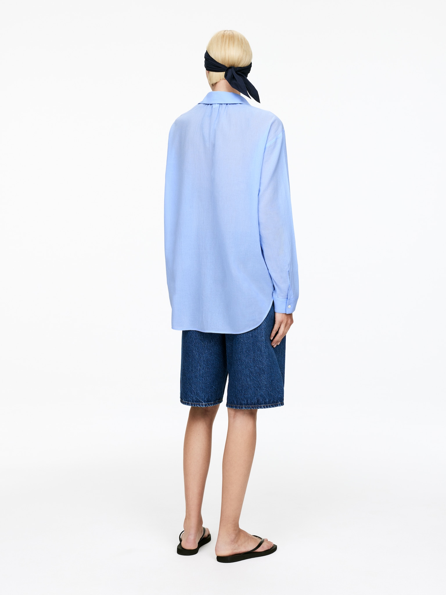 Chemise en voile - Bleu ciel/Blanc - 5