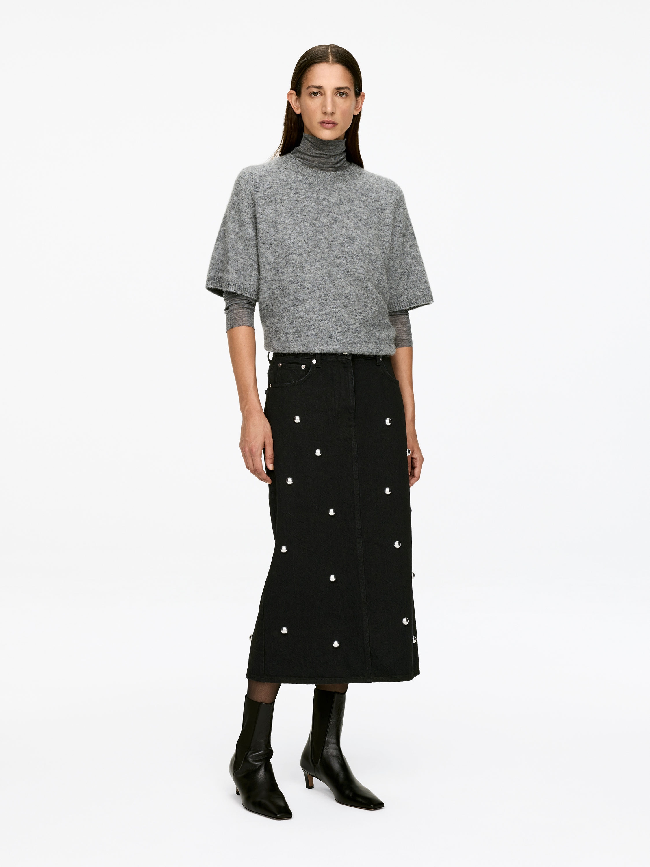 Studded Skirt-#272627-16883