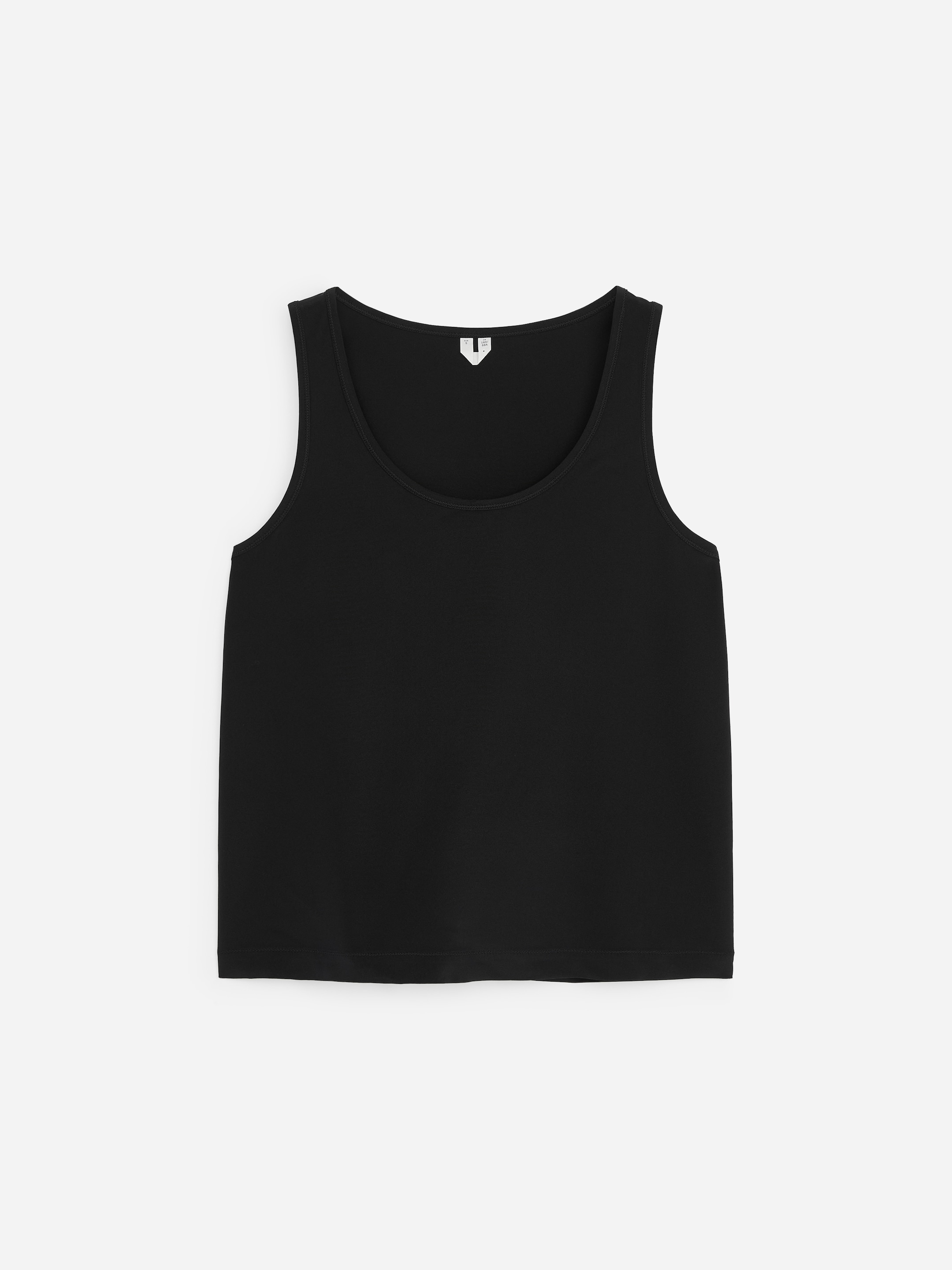 Top sin mangas en mezcla de seda gruesa-Black-20631