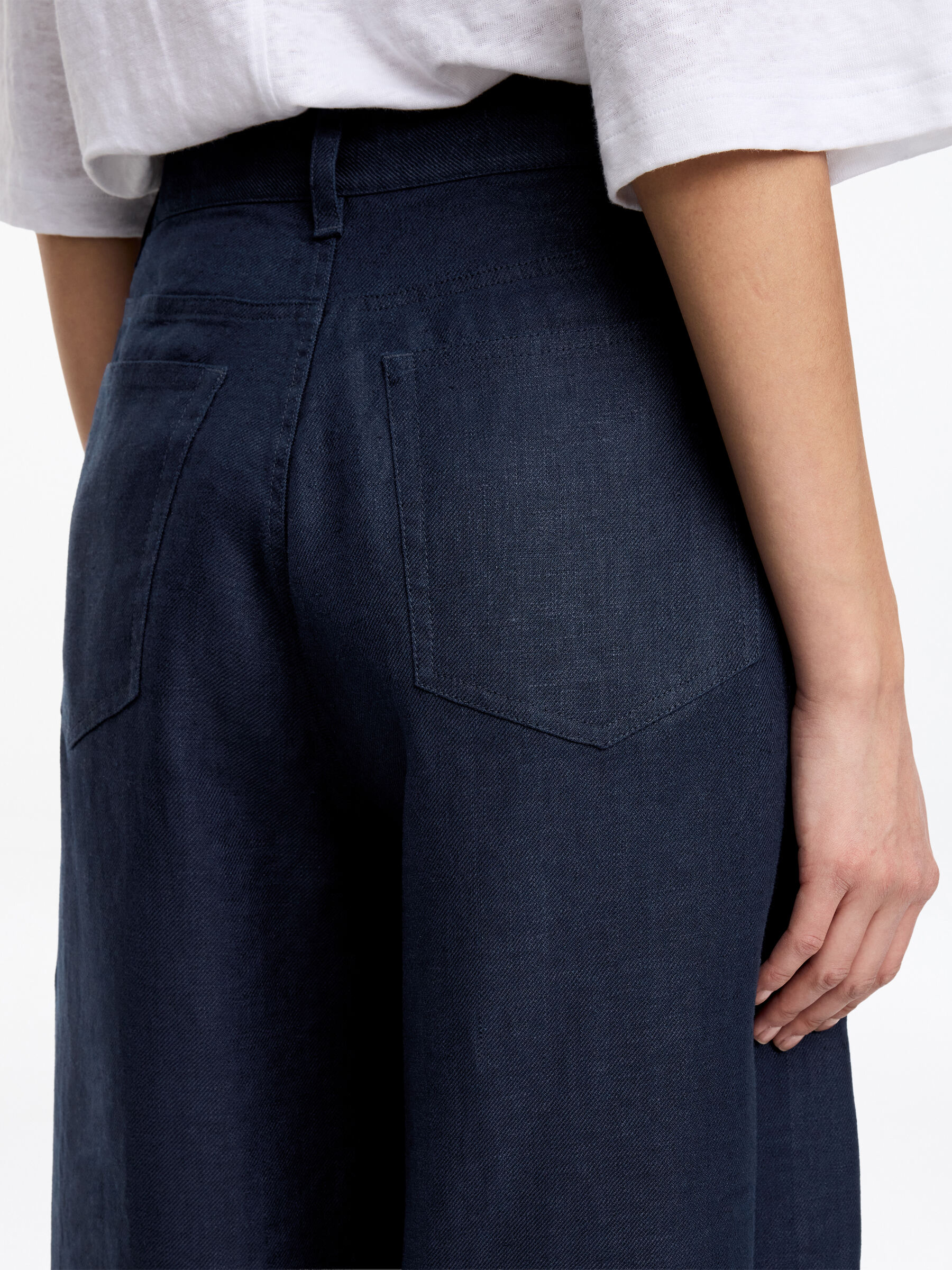 5-Pocket-Leinenhose - Dunkelblau - Loose Fit - Damen - StillMedia/Lookbook - 5