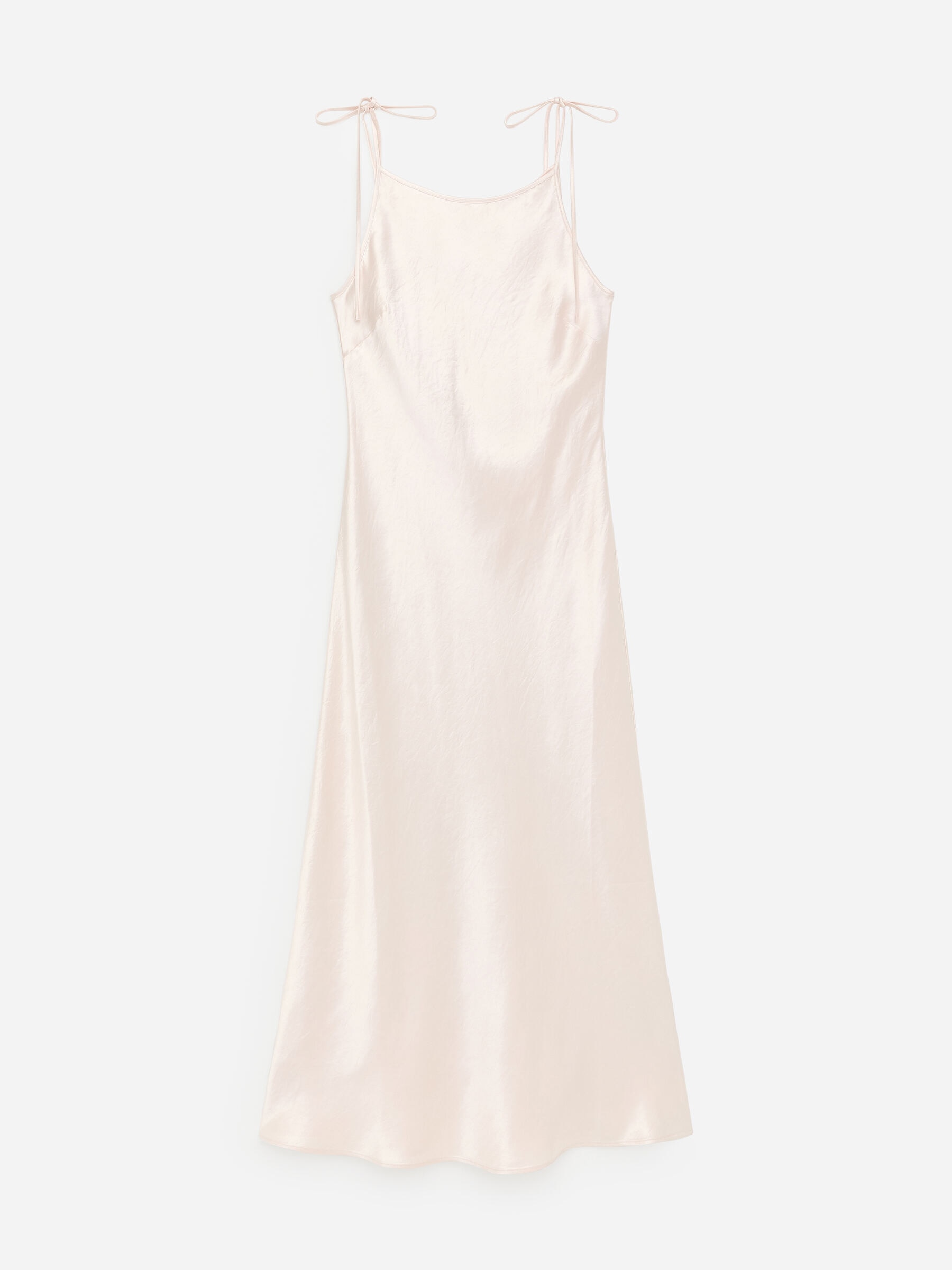 Crushed Satin Slip Dress - Light Pink - Slim fit - Women - StillMedia/DescriptiveStillLife - 1