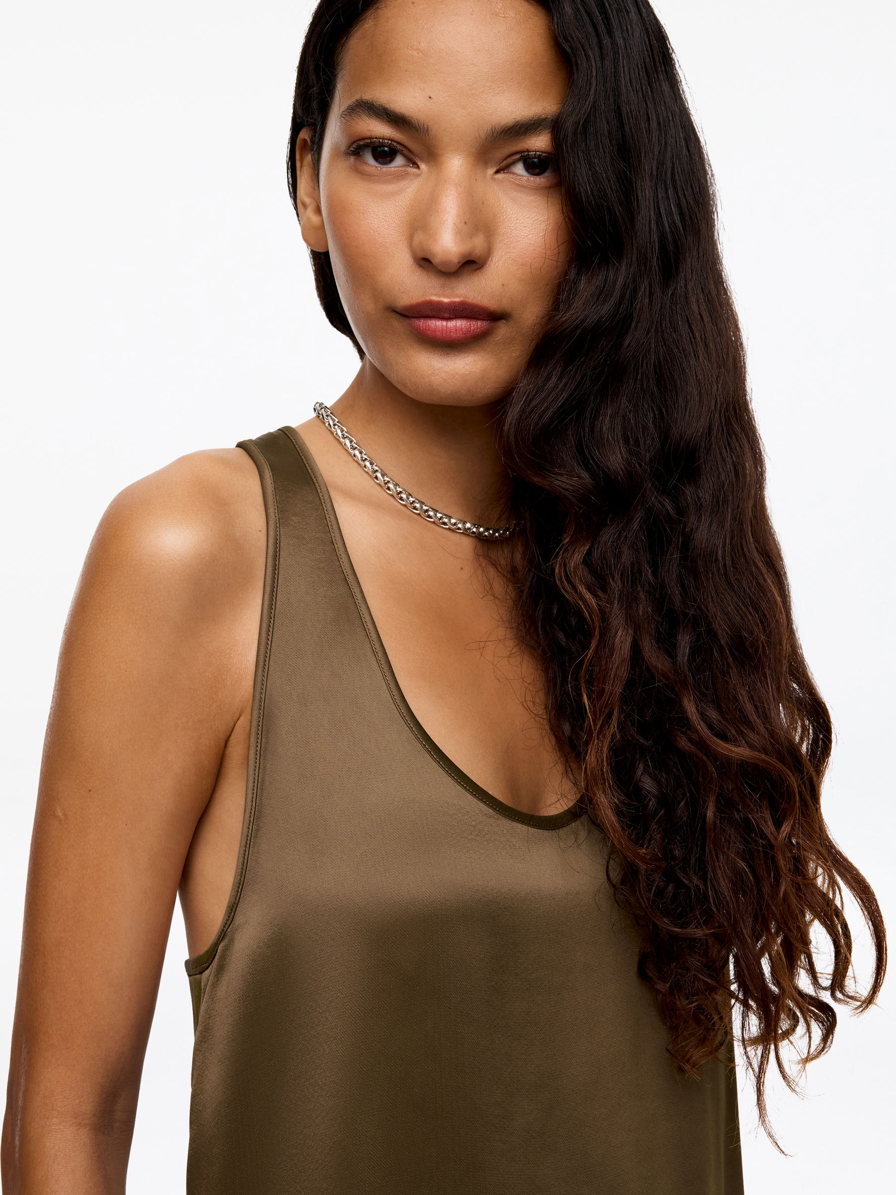 Sporty Satin Top - Brown - Regular fit - Women - StillMedia/Lookbook - 5