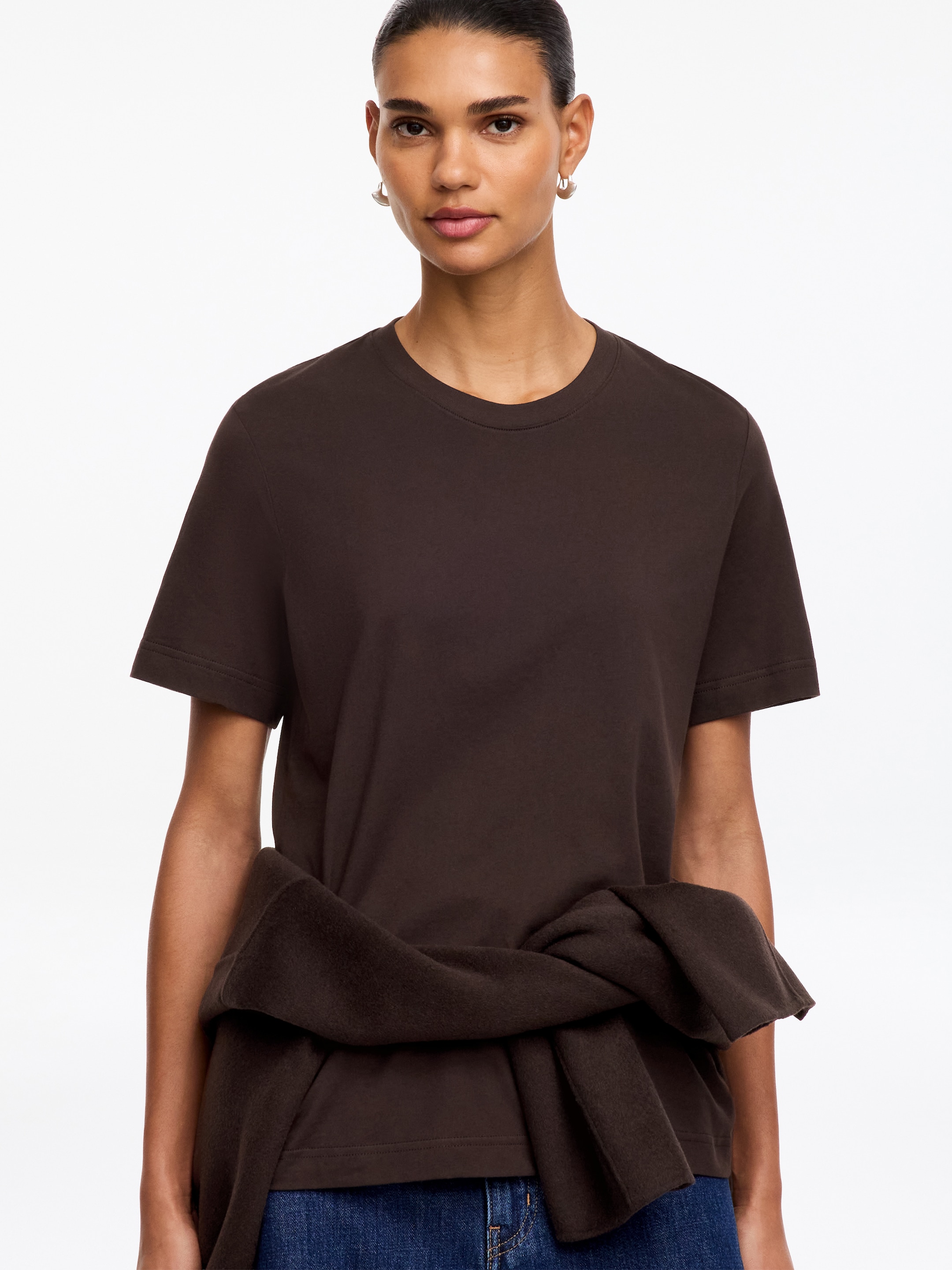 Signature Short-Sleeve T-Shirt - Brown - Regular fit - Women - StillMedia/Lookbook - 5
