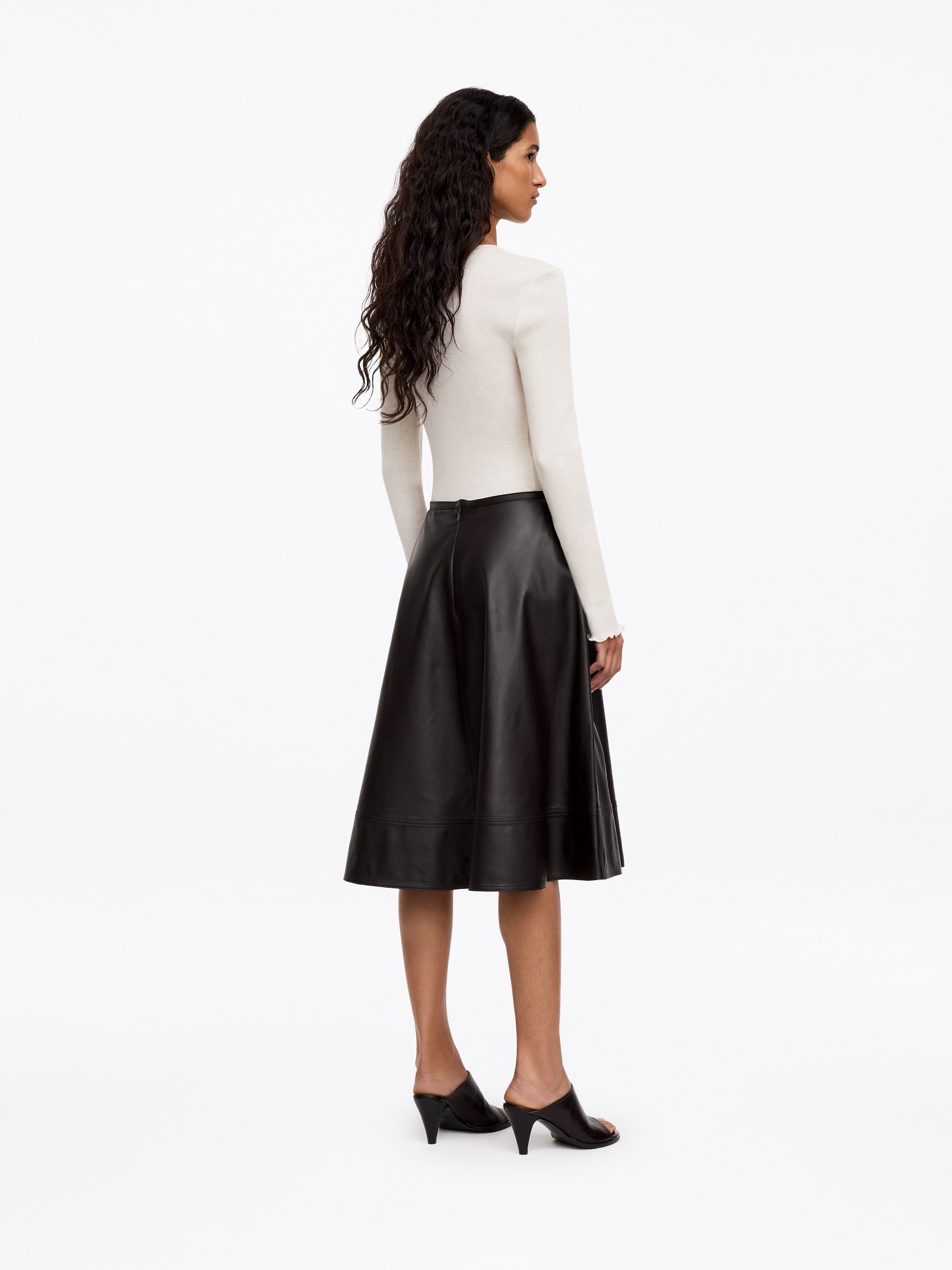 A-Line Leather Skirt - Dark Brown - Regular fit - women - StillMedia/Lookbook - 5