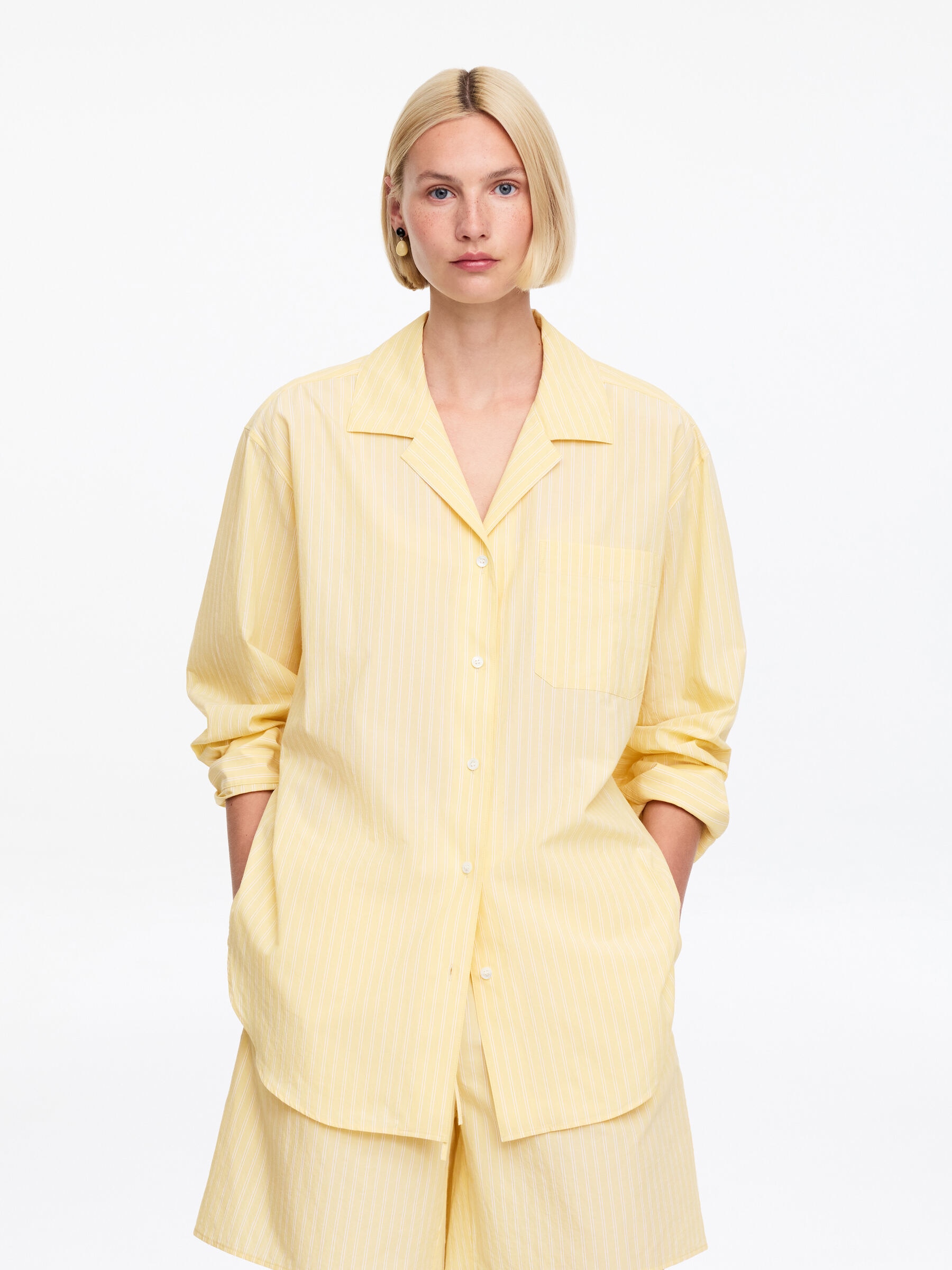 Poplin Resort Shirt-#D8D492-19429