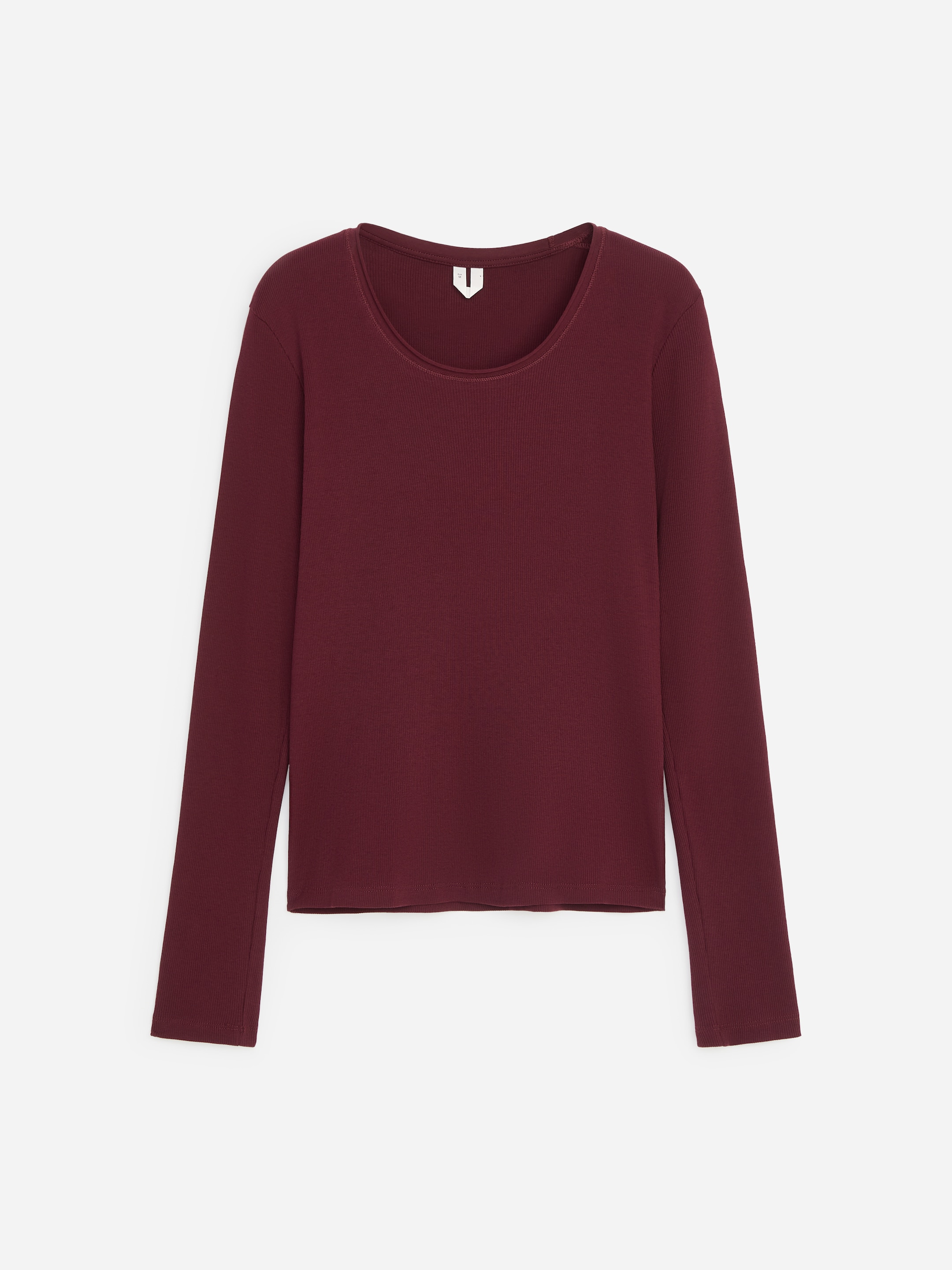 Rib Cotton Top - Dark red - Slim fit - women - StillMedia/DescriptiveStillLife - 1