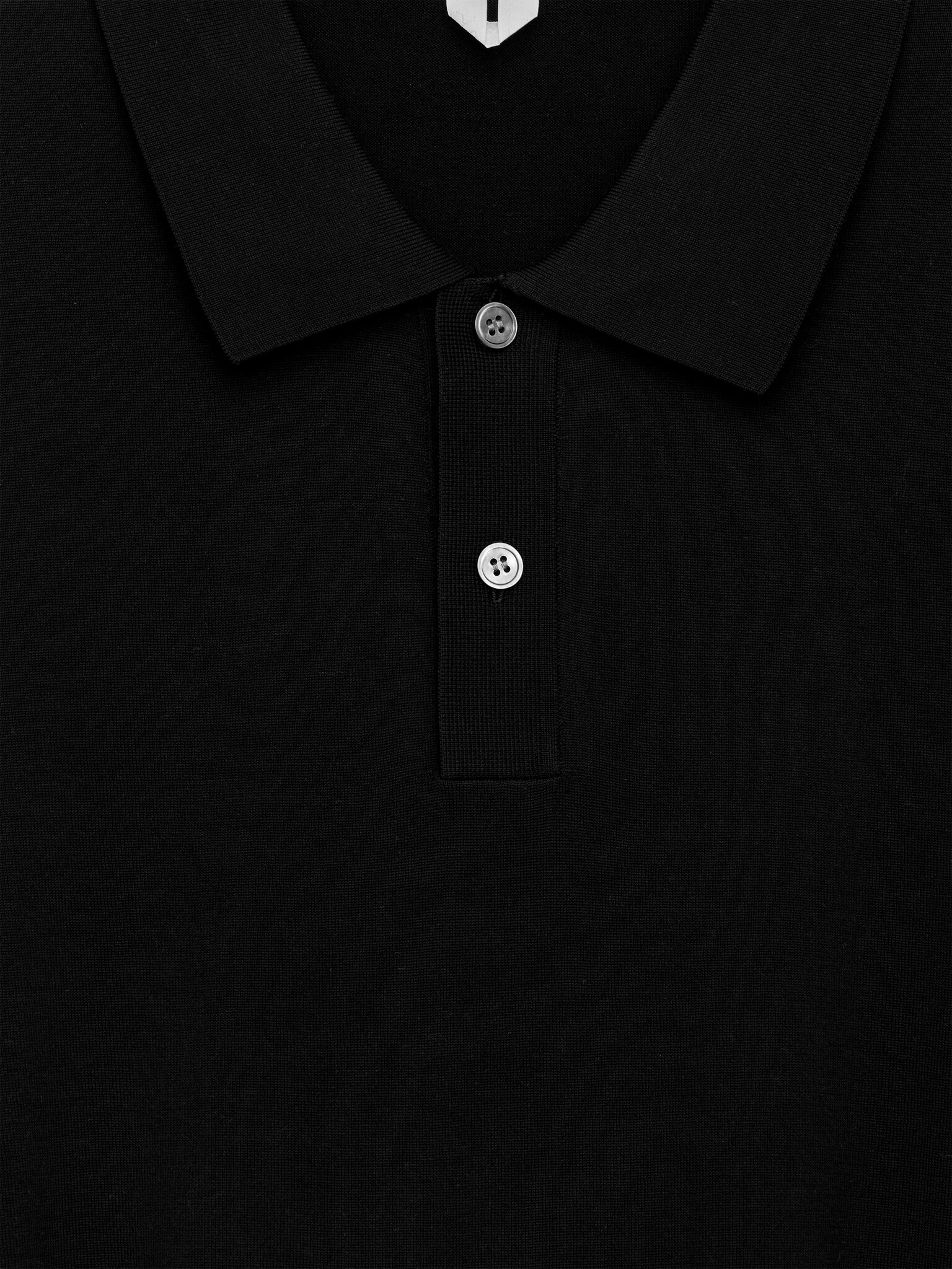 Polo en soie et coton - Noir/Vert kaki - 2