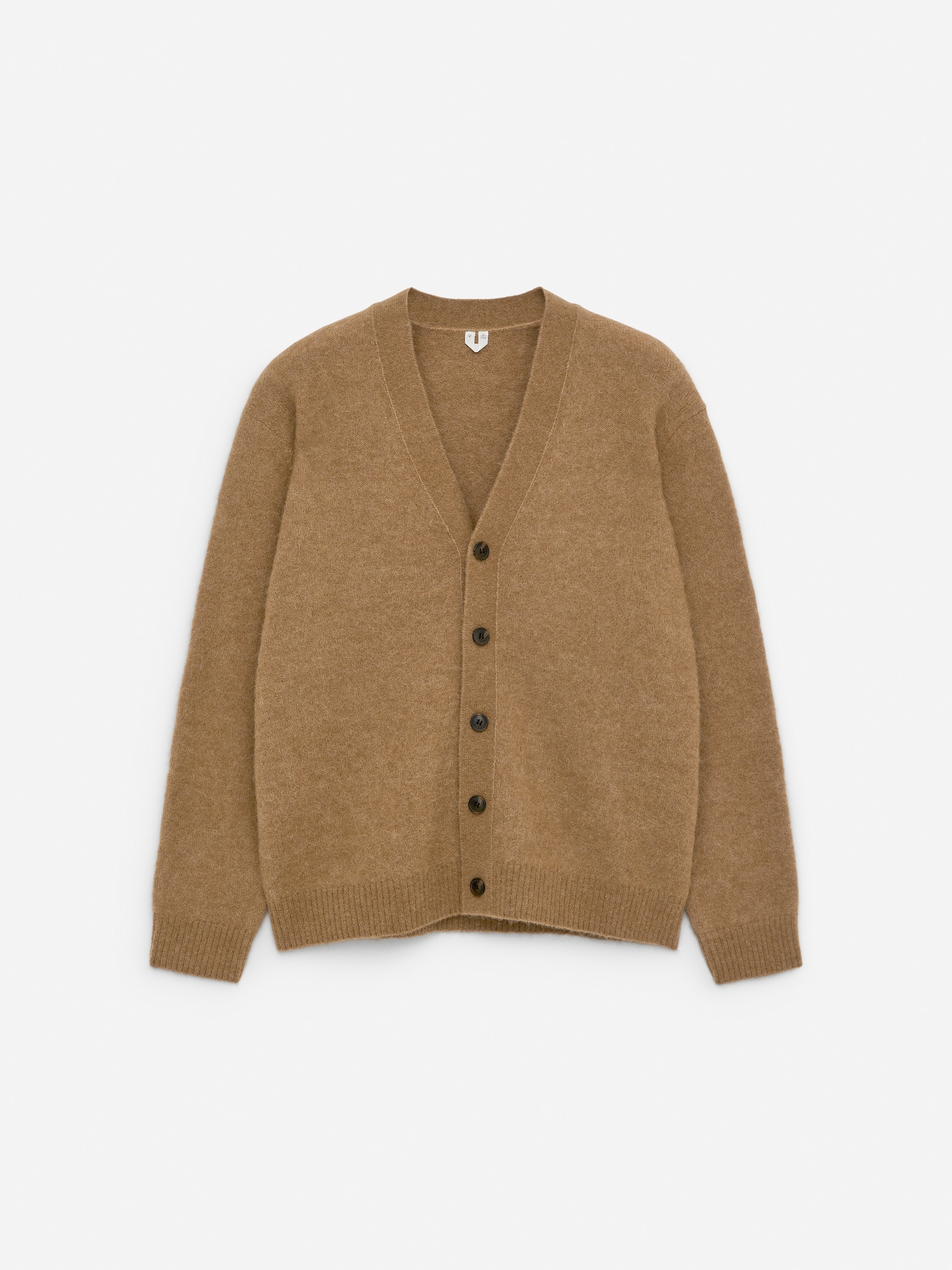 Wool-Alpaca Blend Cardigan - Dark Beige/Brown/Dark Blue
