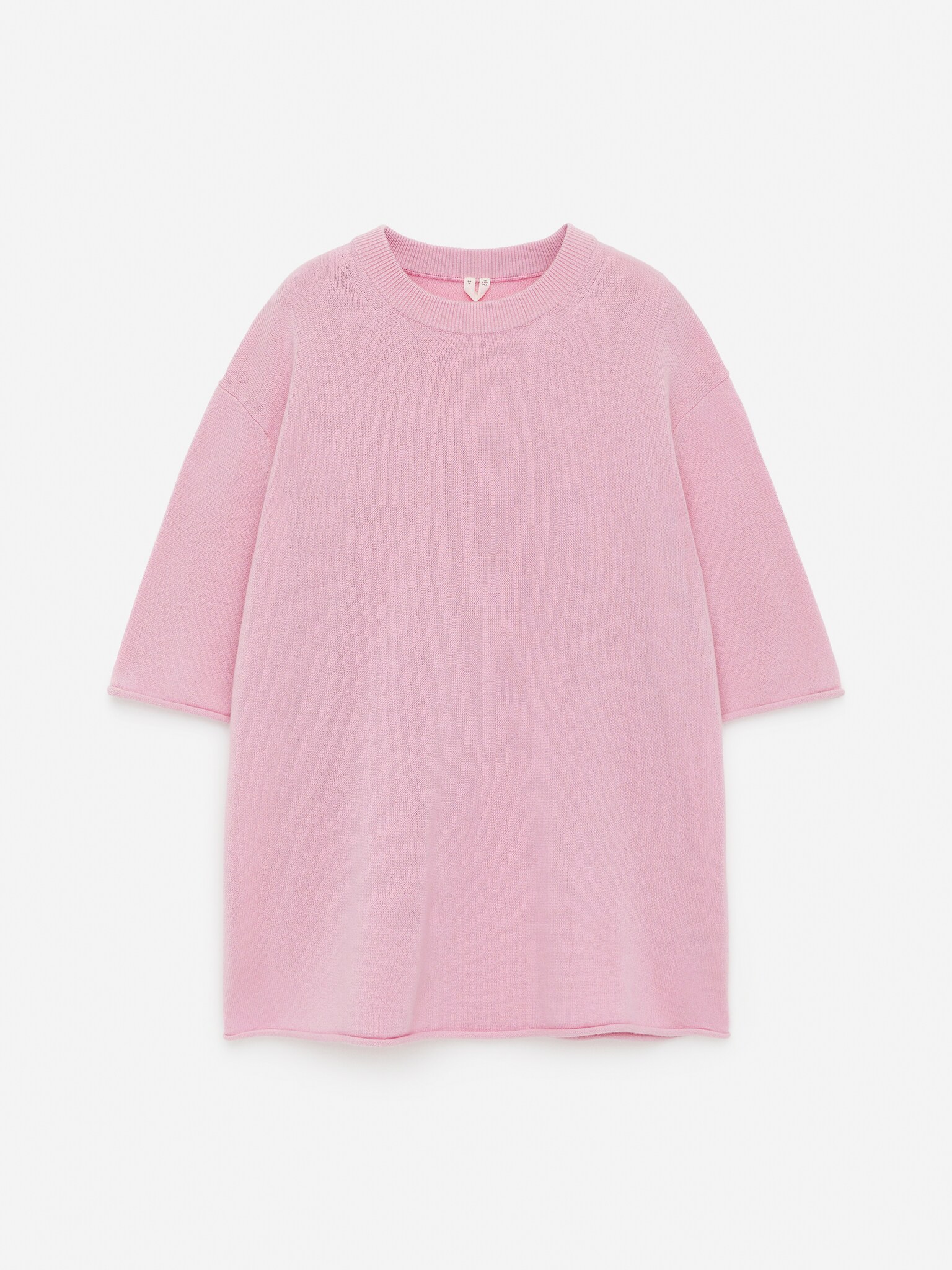 T-shirt oversize en cachemire - Rose/Gris chiné