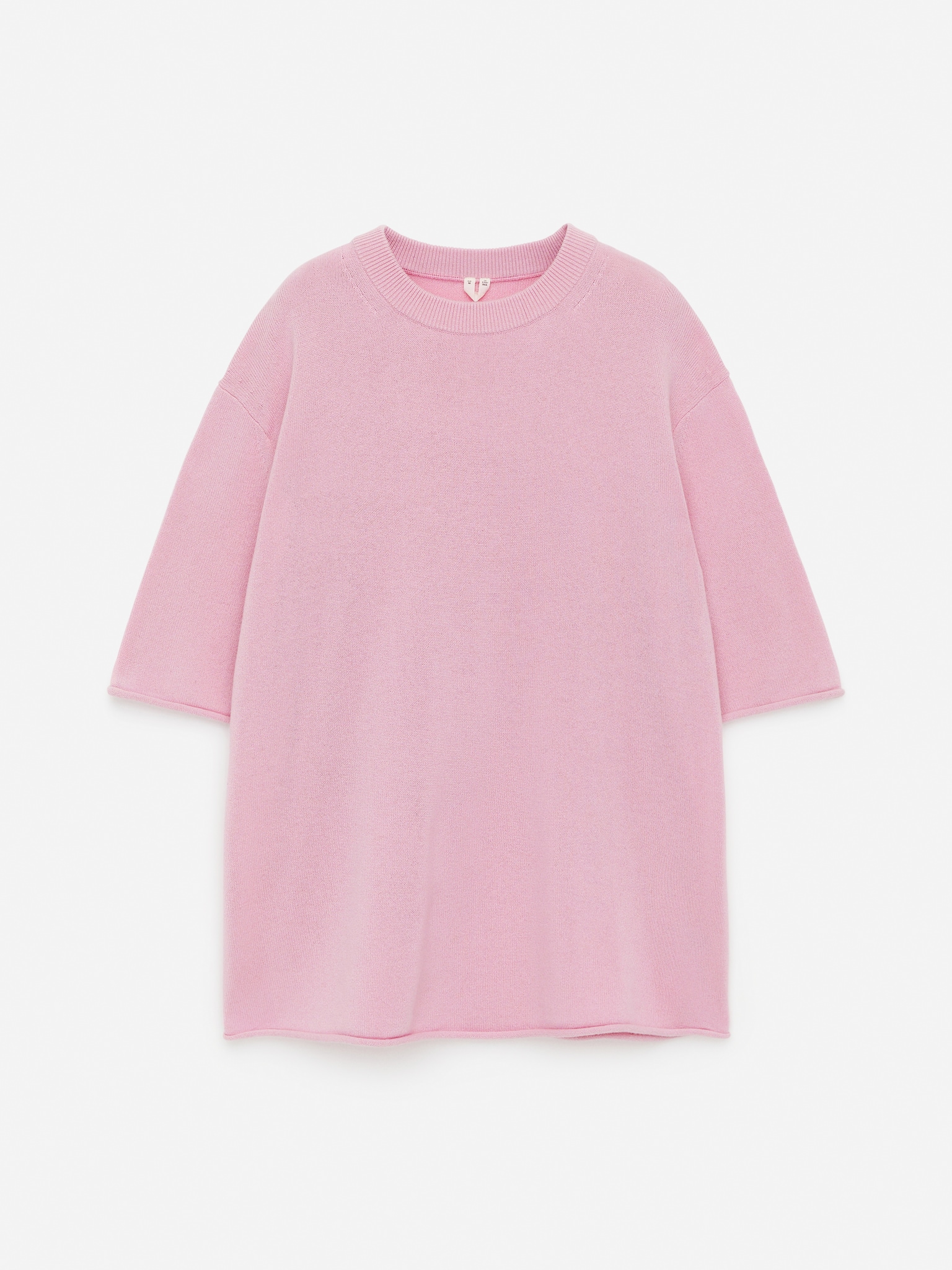 T-shirt oversize en cachemire - Rose/Gris chiné