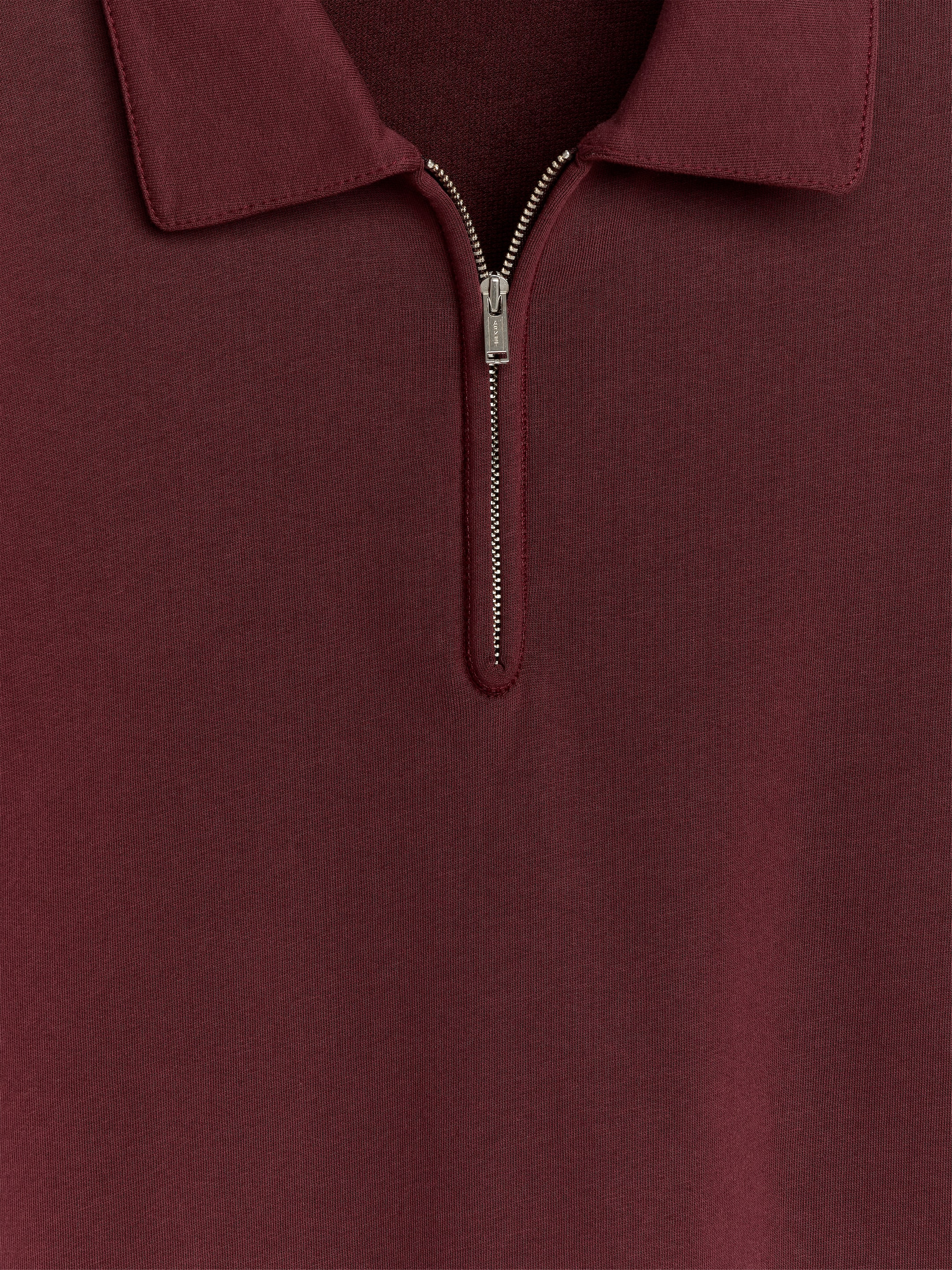 Half-Zip Polo Shirt - Burgundy - Regular fit - men - StillMedia/DescriptiveDetail - 1